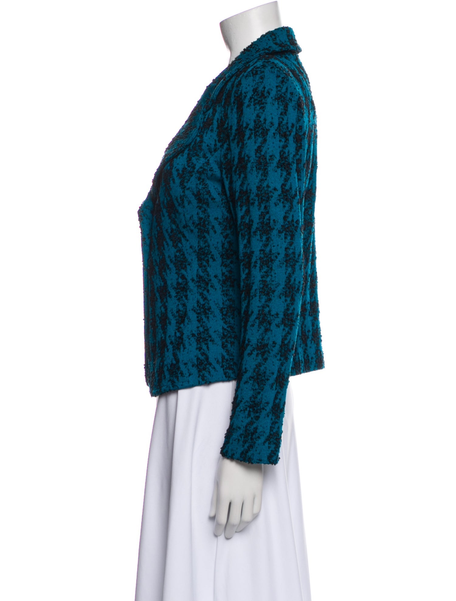 St. John Collection Wool Plaid Print Blazer