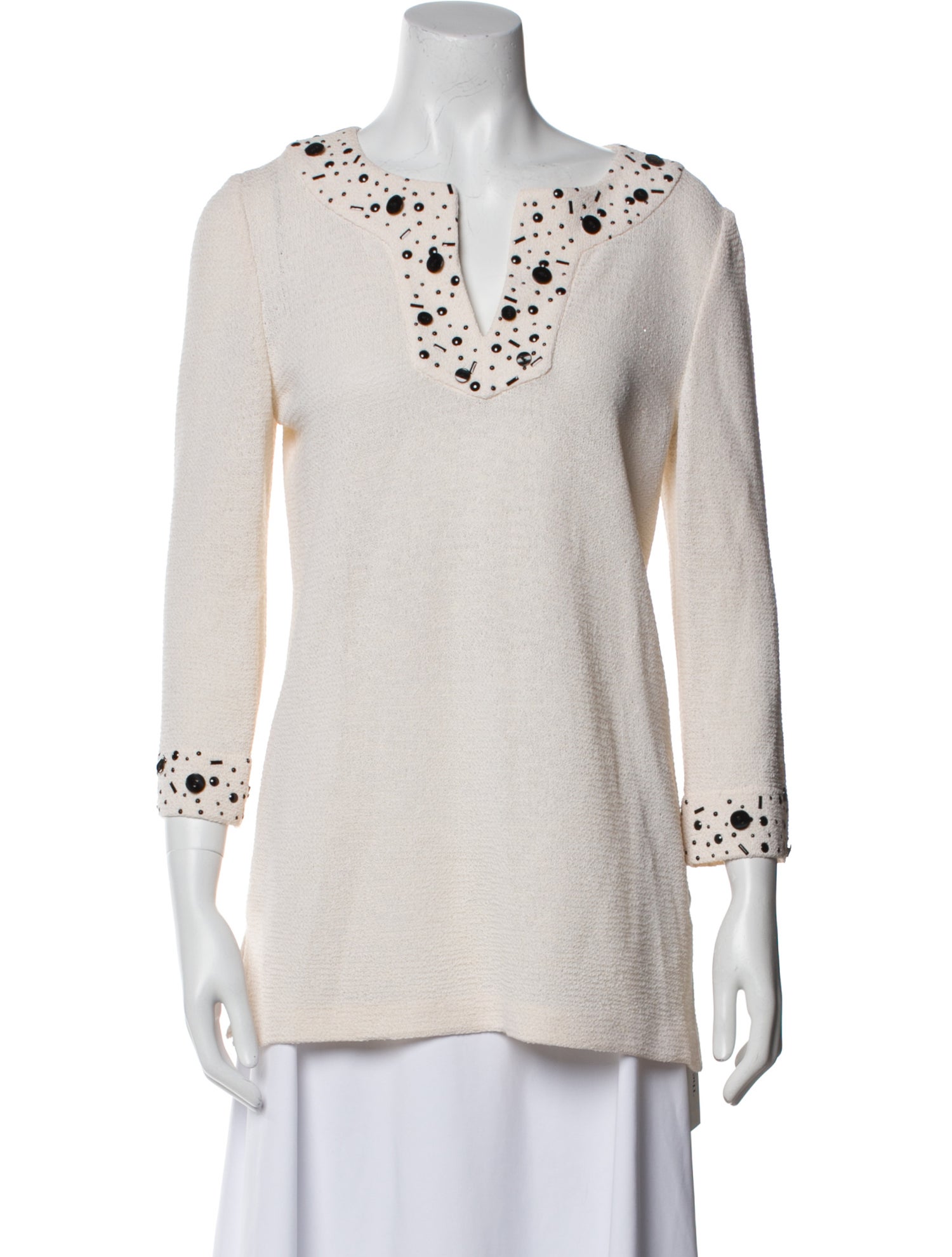 St. John Collection Patterned V-Neck Tunic