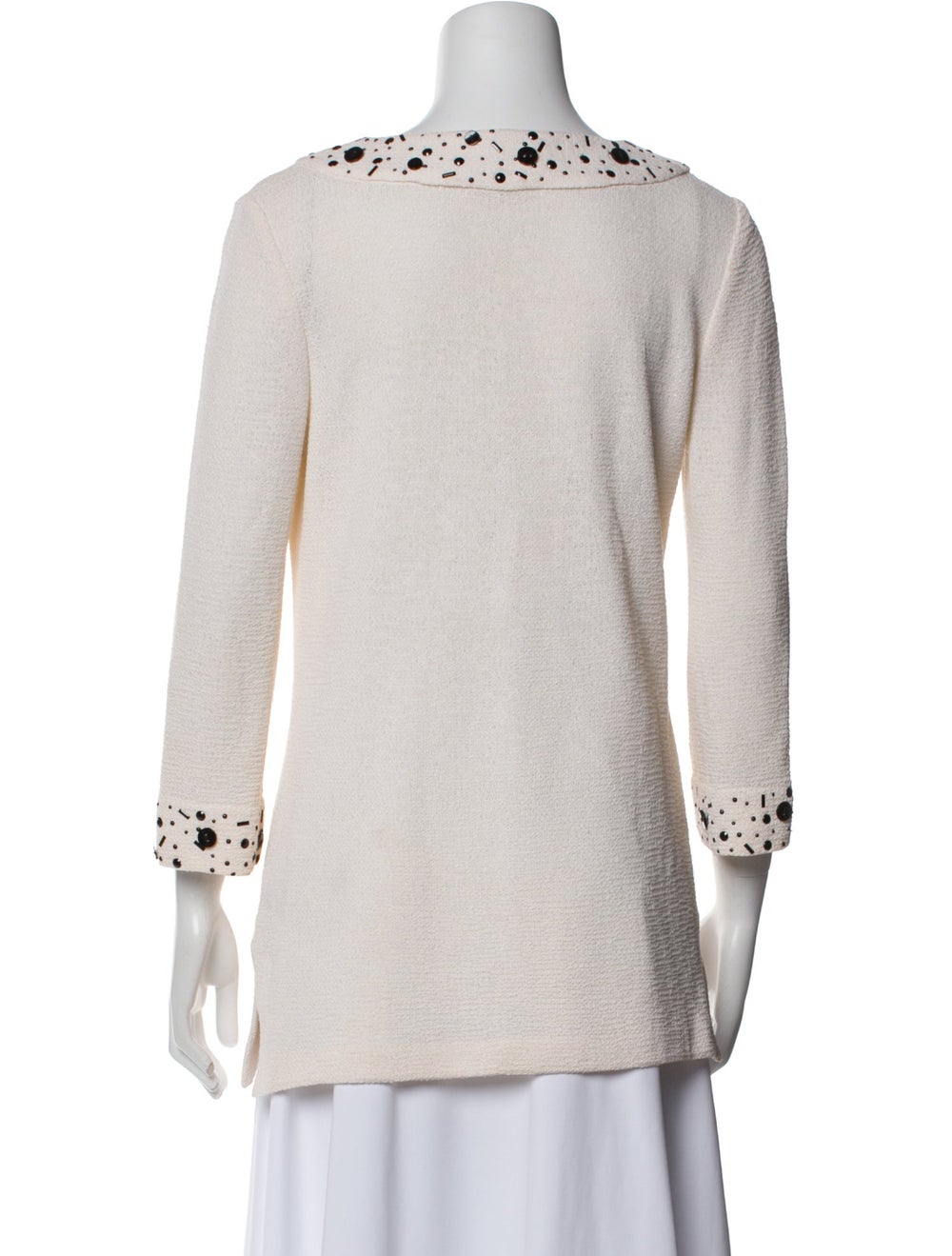 St. John Collection Tunic White Patterned Studded… - image 3