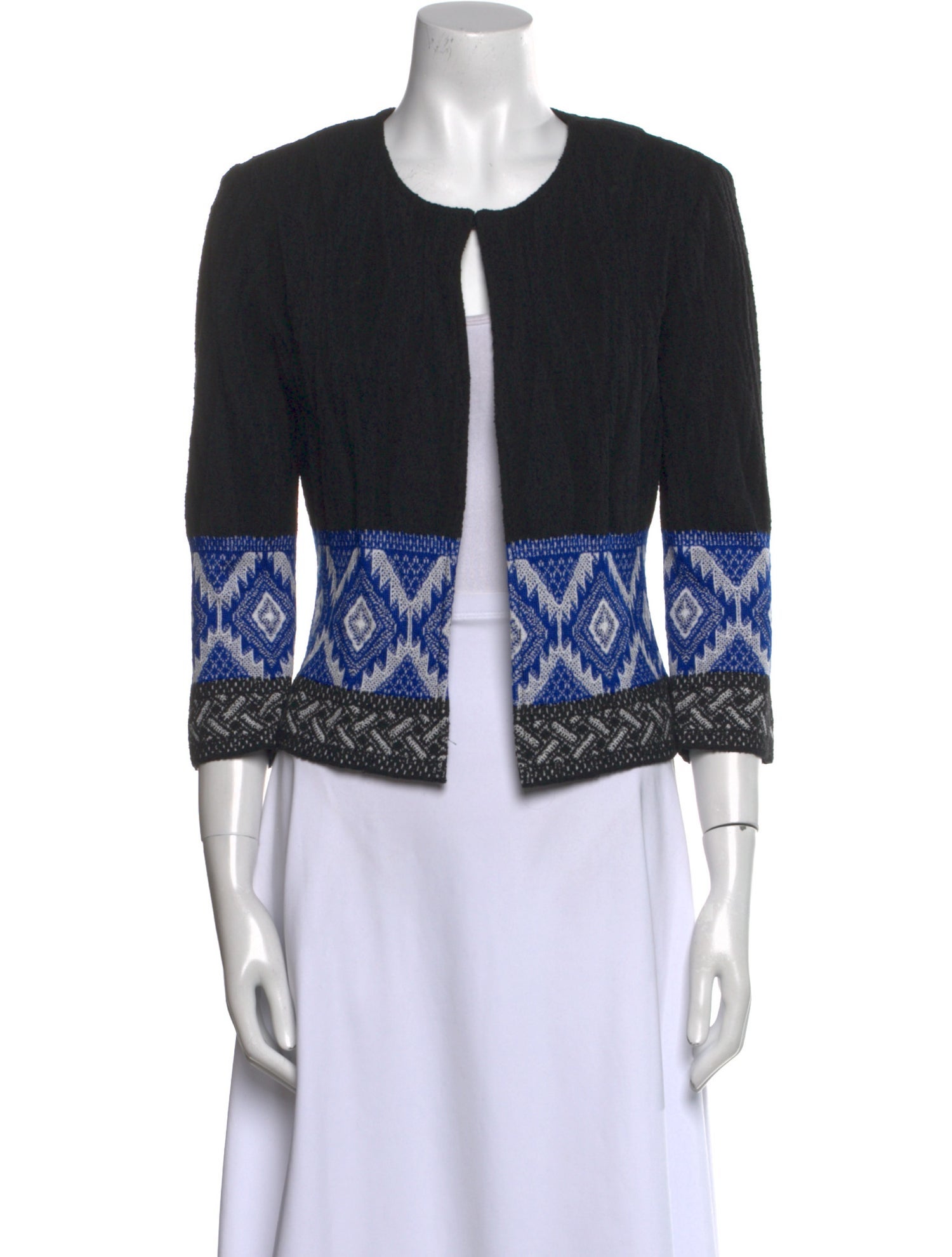 St. John Collection Printed Scoop Neck Sweater