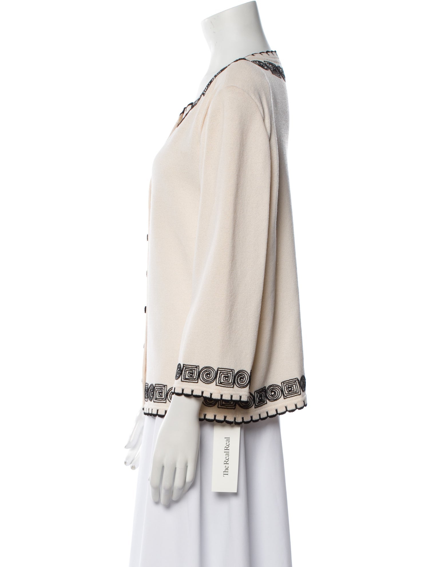 St. John Collection Graphic Print Scoop Neck Sweater