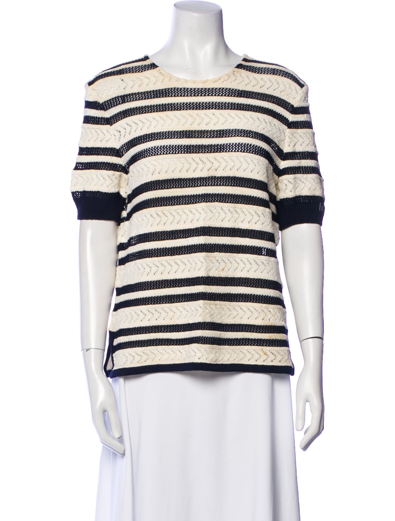 St. John Collection Striped Crew Neck Sweater