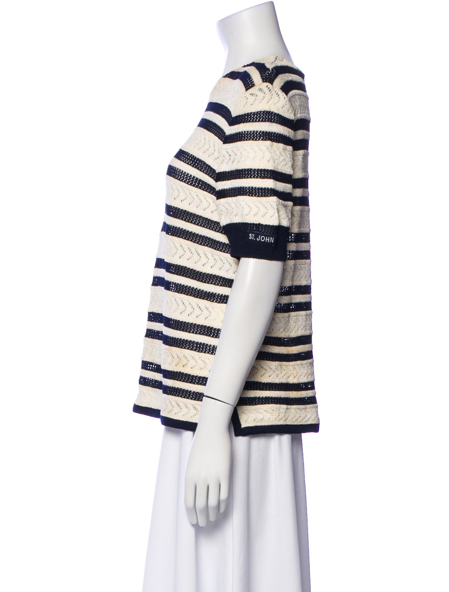St. John Collection Striped Crew Neck Sweater