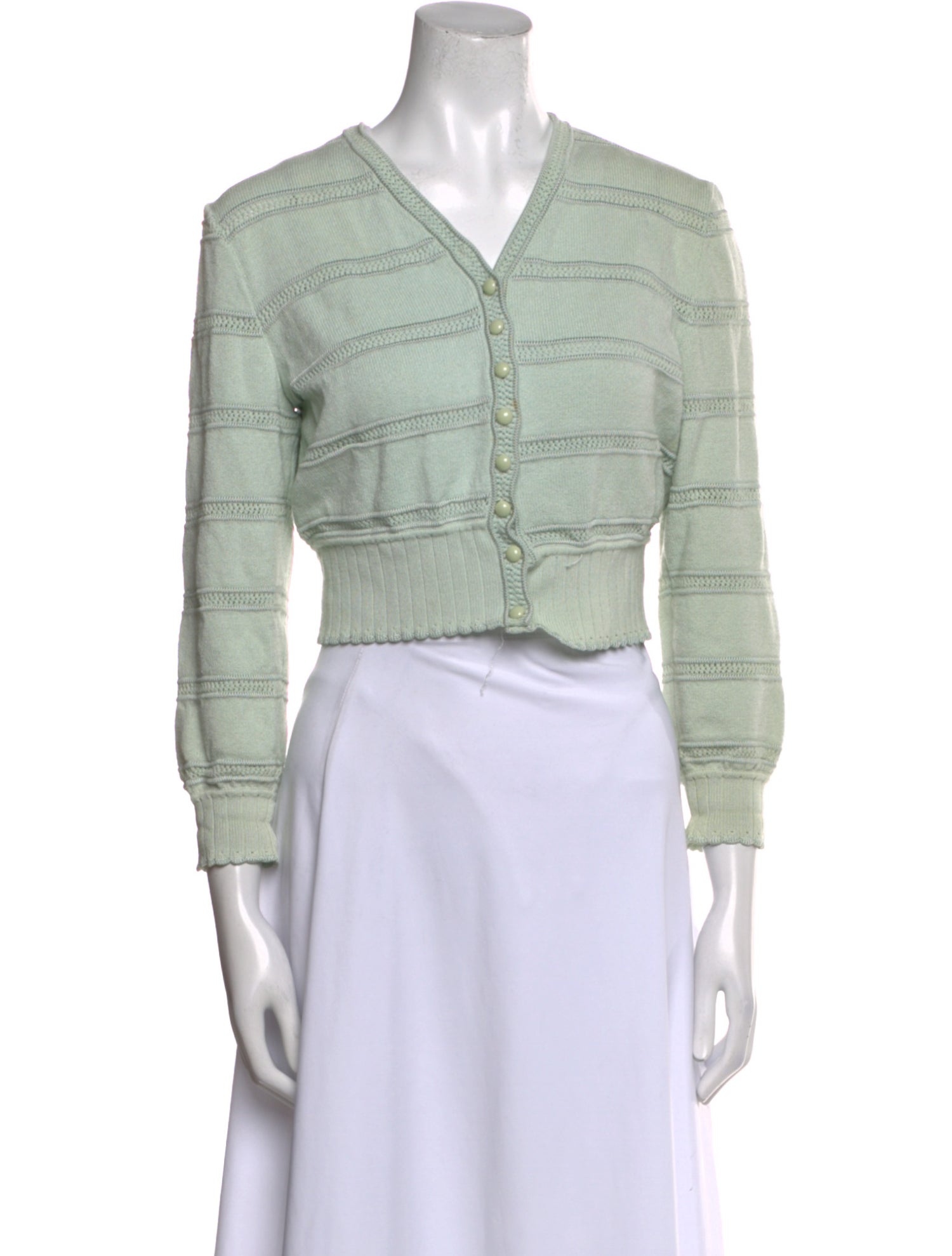 St. John Collection Striped V-Neck Sweater