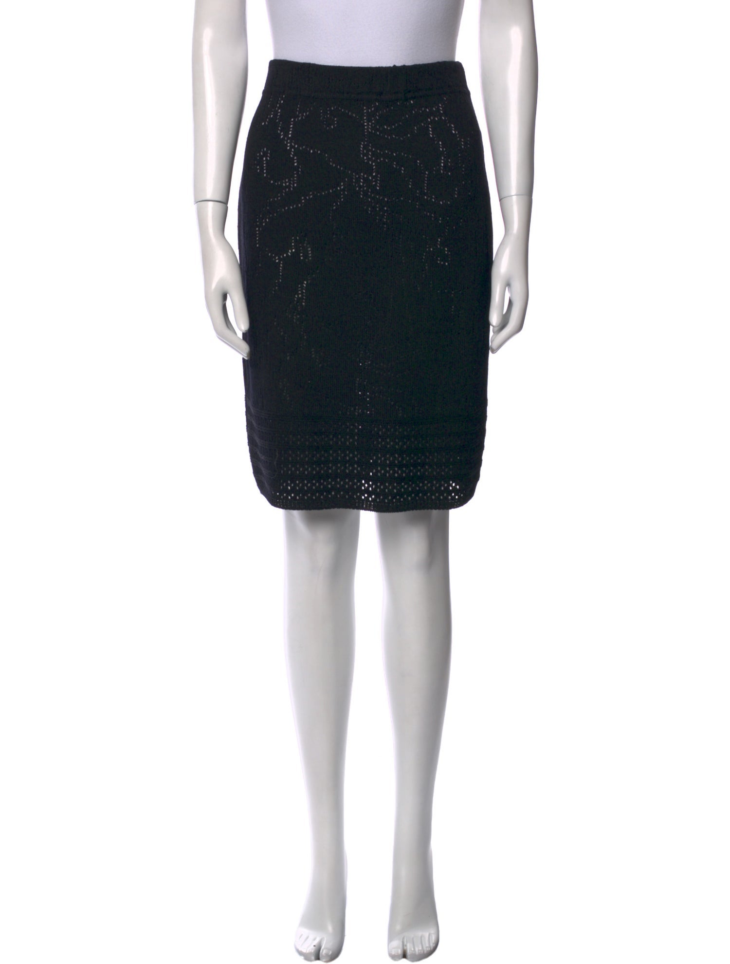 St. John Collection Lasercut Accents Knee-Length Skirt