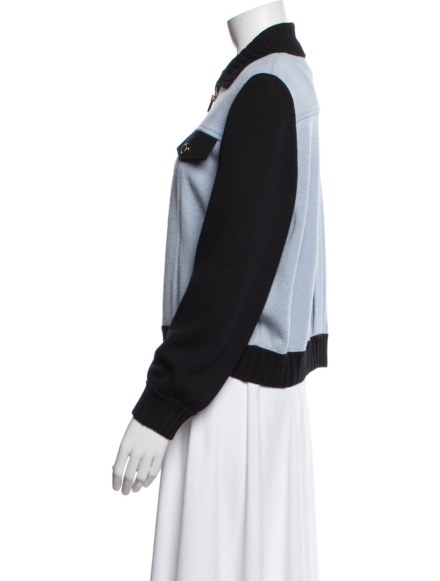 St. John Collection Vintage Colorblock Pattern Bomber Jacket