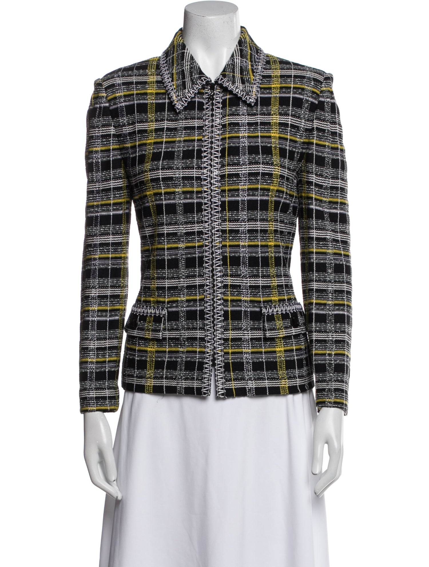St. John Collection Plaid Print Evening Jacket