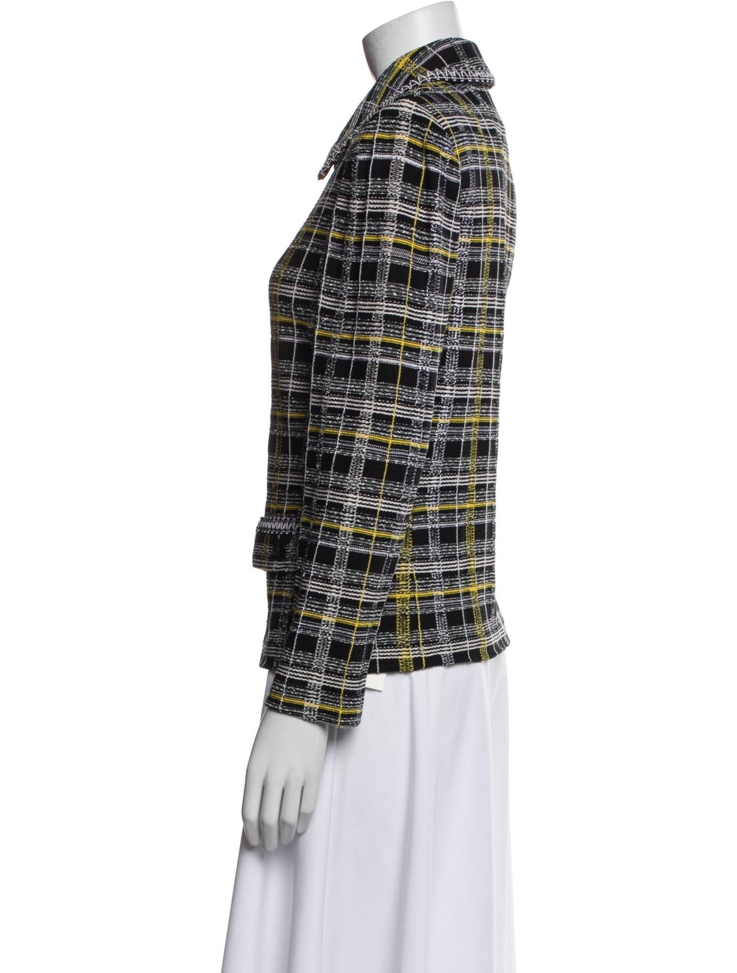 St. John Collection Plaid Print Evening Jacket