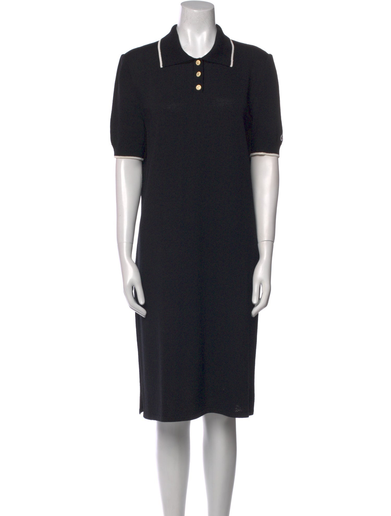 St. John Collection Mock Neck Knee-Length Dress