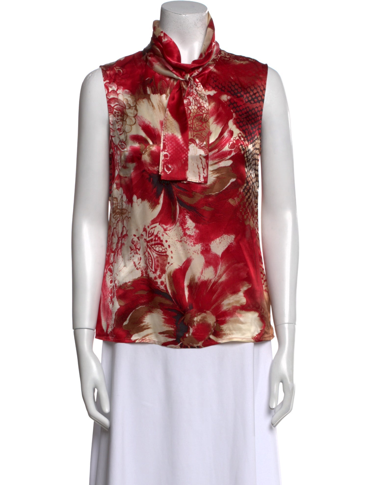St. John Collection Silk Floral Print Blouse
