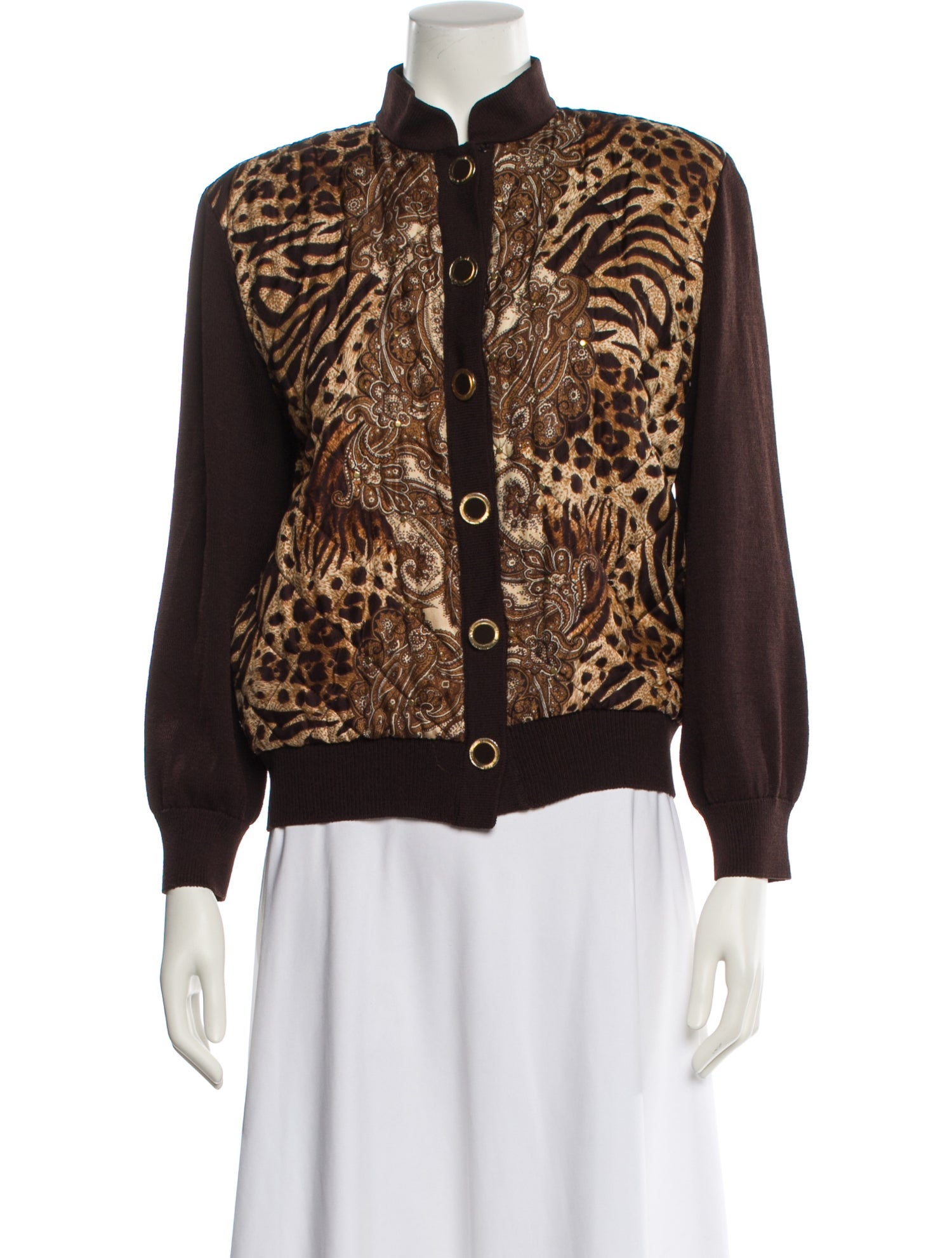 St. John Collection Wool Animal Print Evening Jacket