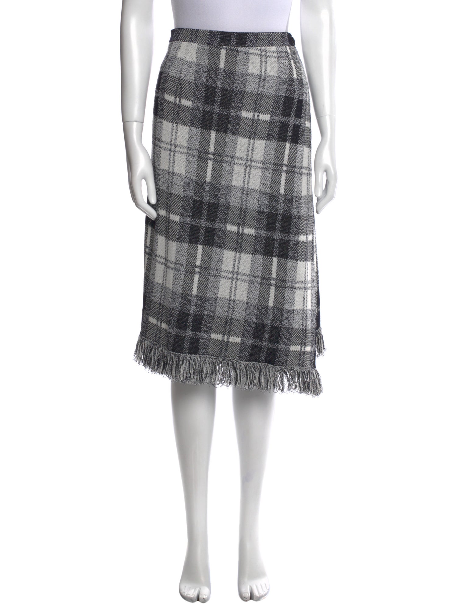 St. John Collection Plaid Print Knee-Length Skirt