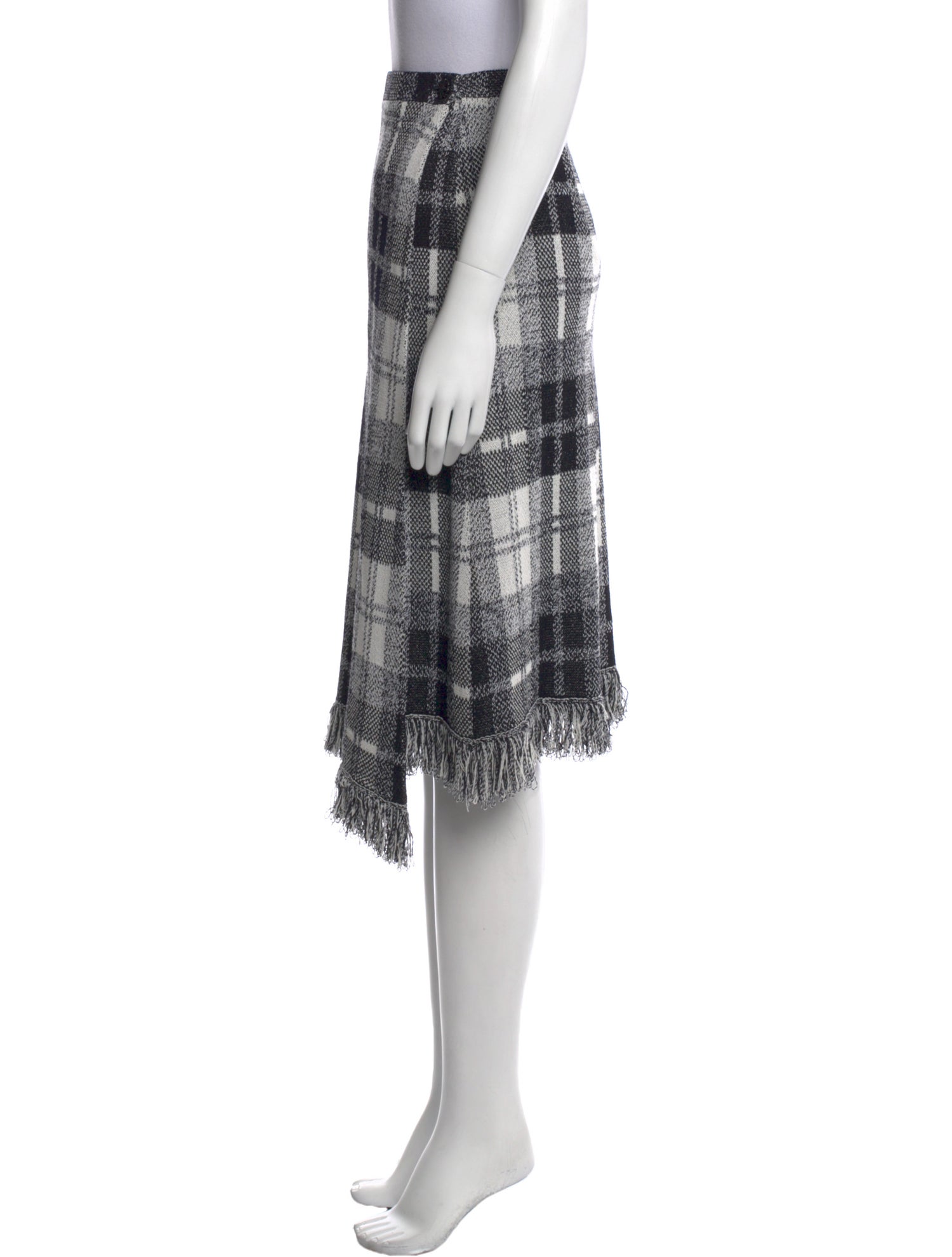 St. John Collection Plaid Print Knee-Length Skirt