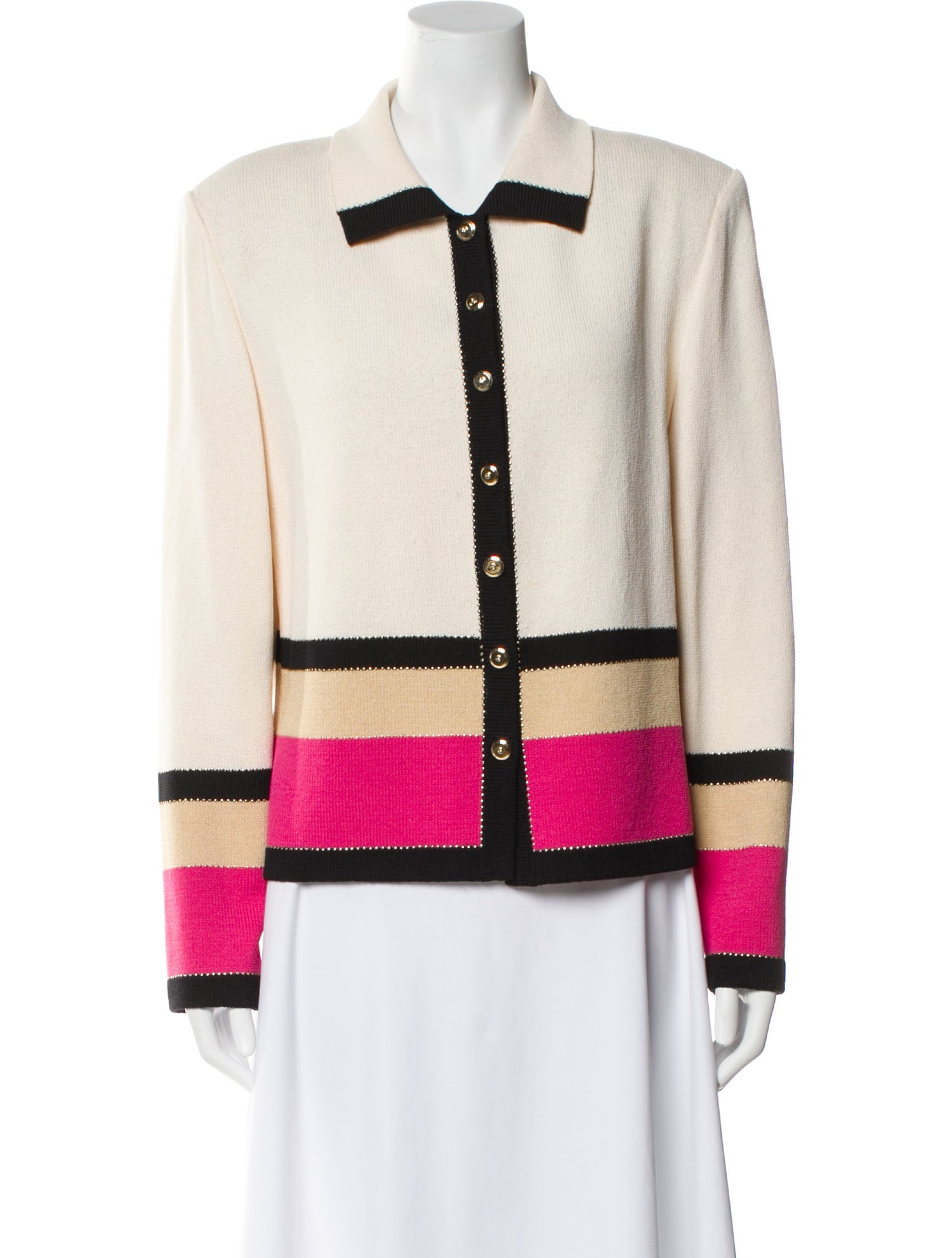 St. John Collection Striped Biker Jacket