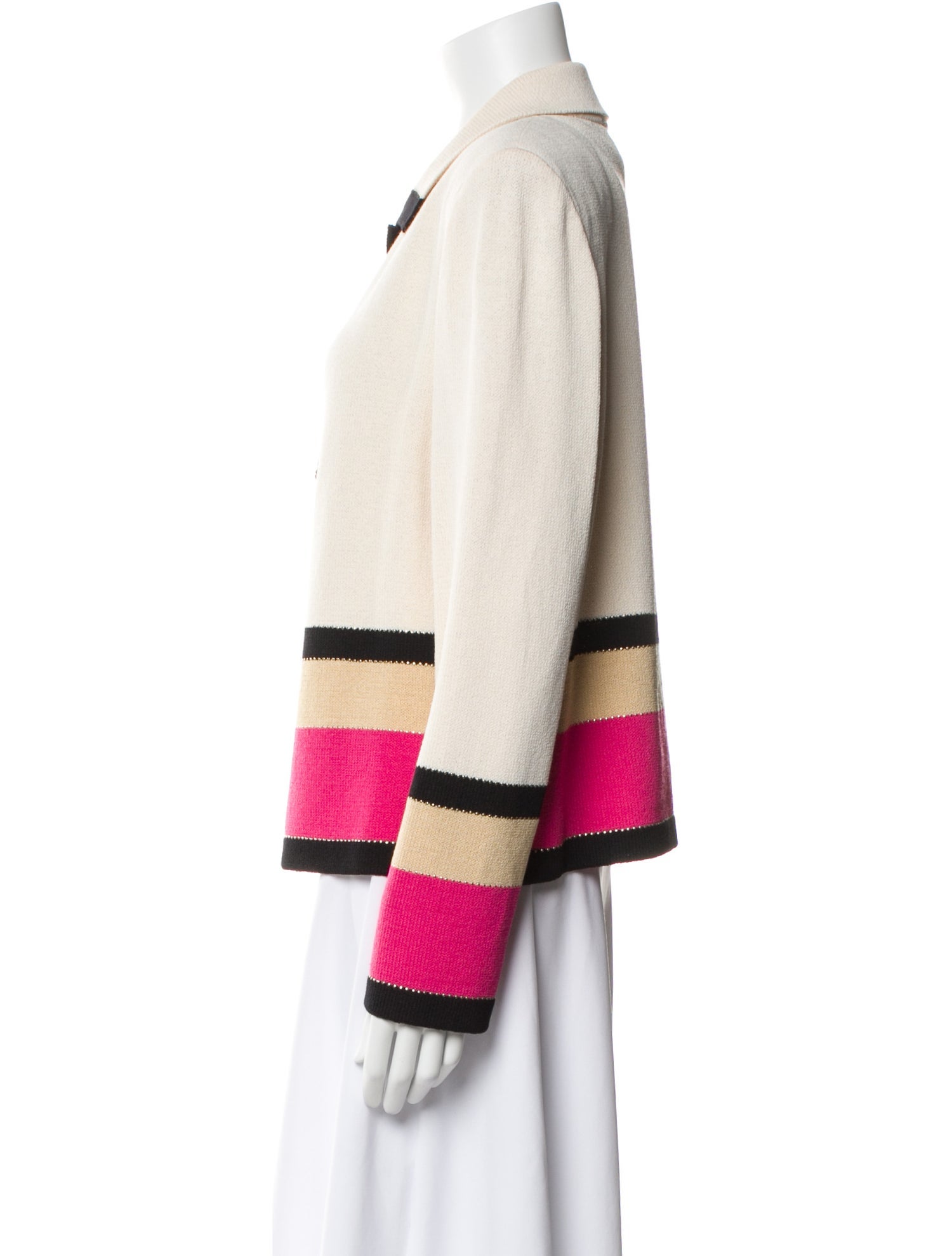 St. John Collection Striped Biker Jacket