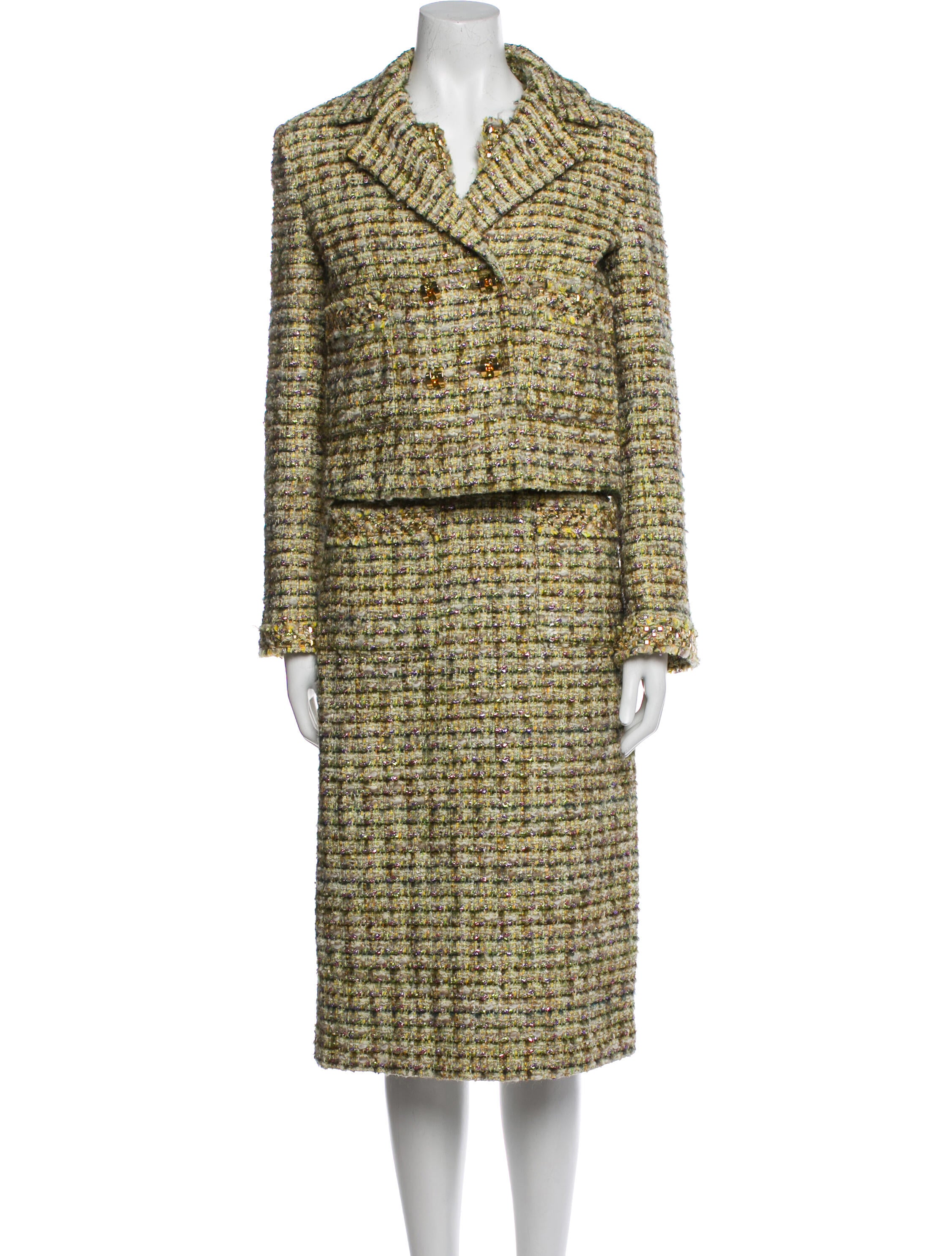 St. John Collection Tweed Pattern Studded Accents Dress Set w/ Tags