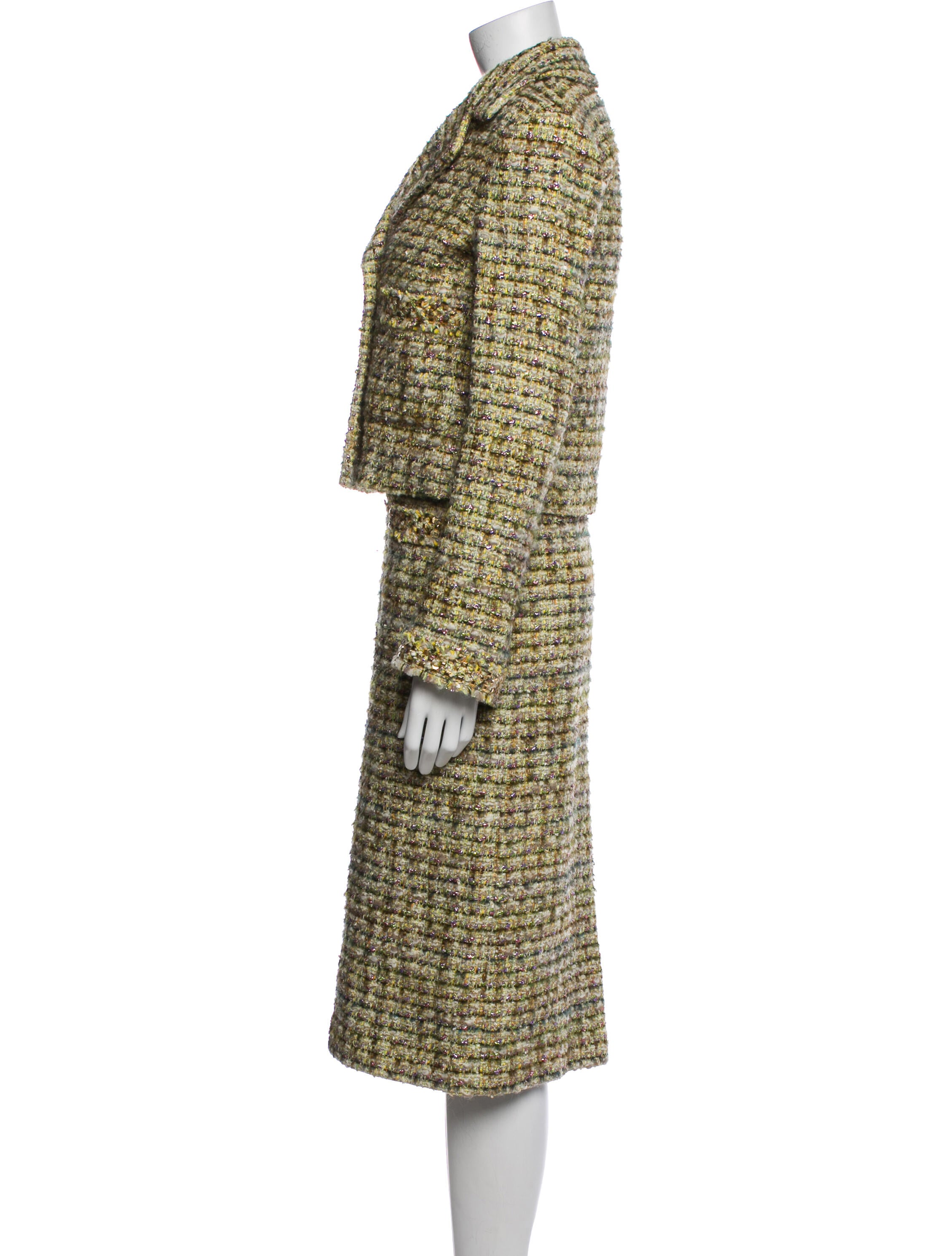 St. John Collection Tweed Pattern Studded Accents Dress Set w/ Tags
