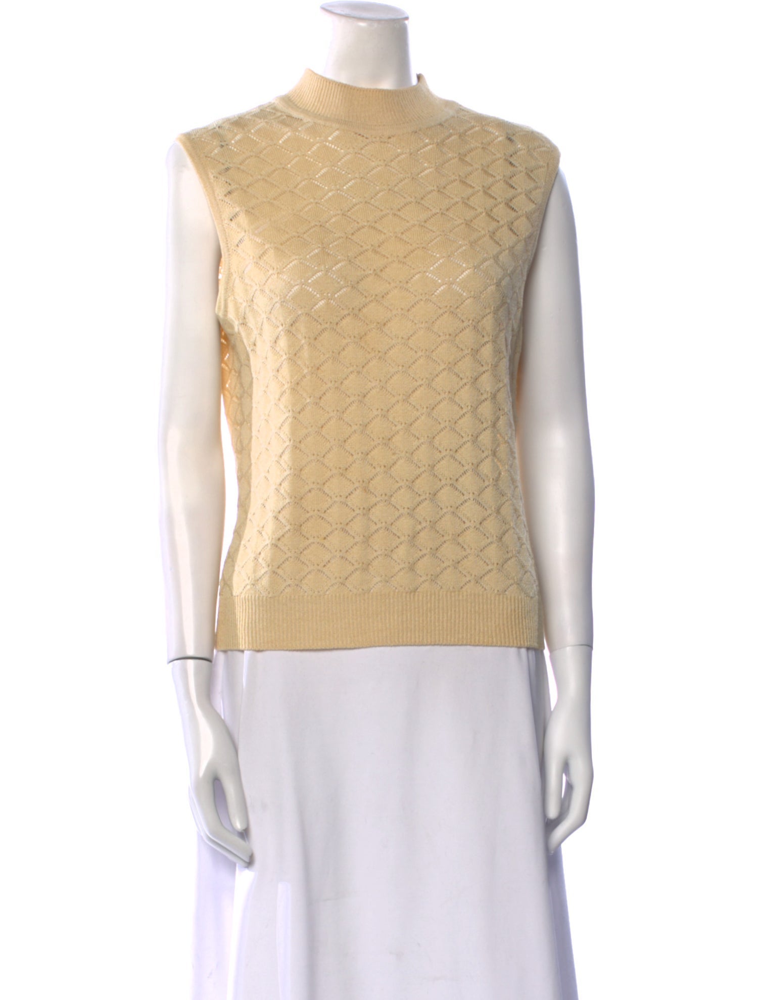 St. John Collection Lace Mock Neck Sweater