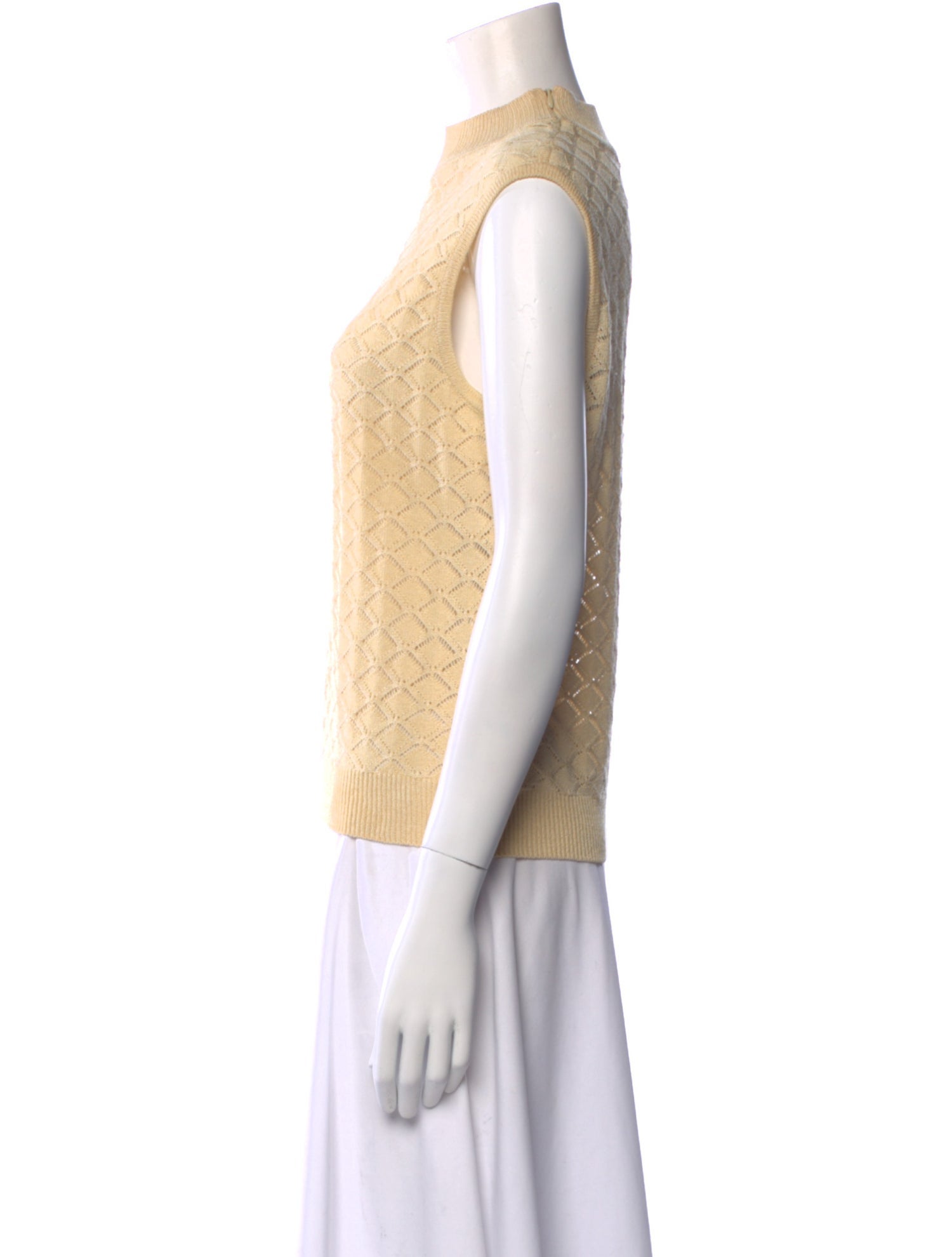 St. John Collection Lace Mock Neck Sweater