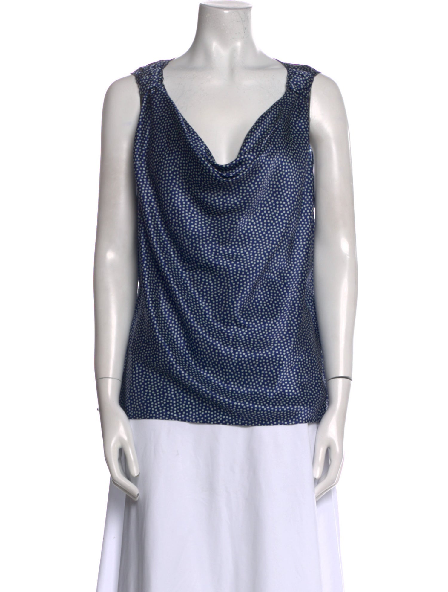 St. John Collection Silk Cowl Neck Top