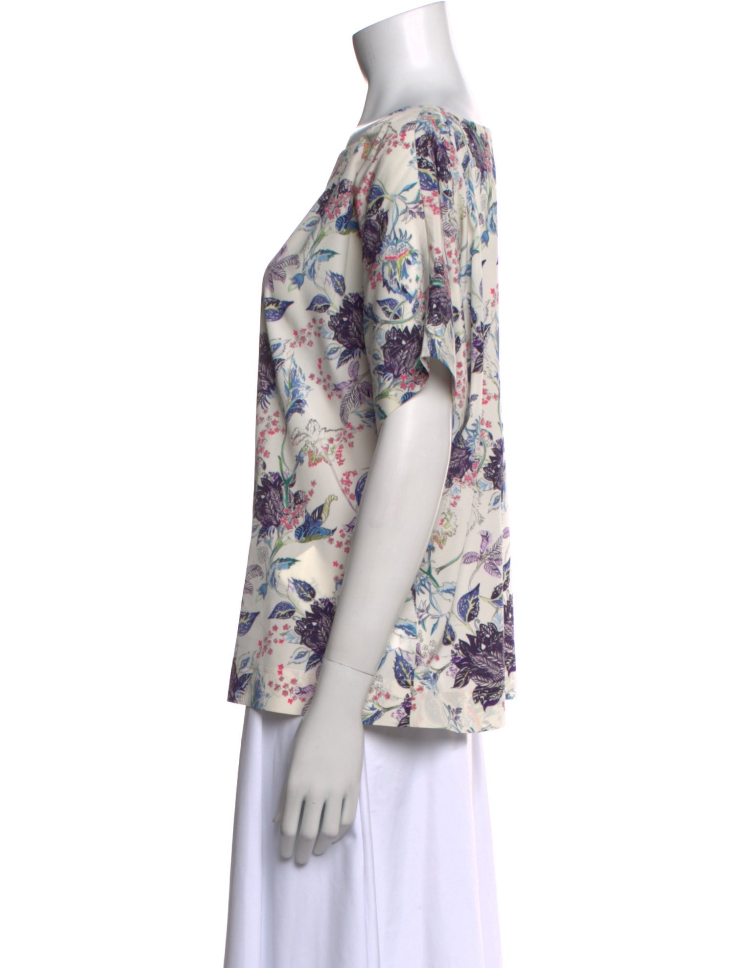 St. John Collection Silk Floral Print T-Shirt