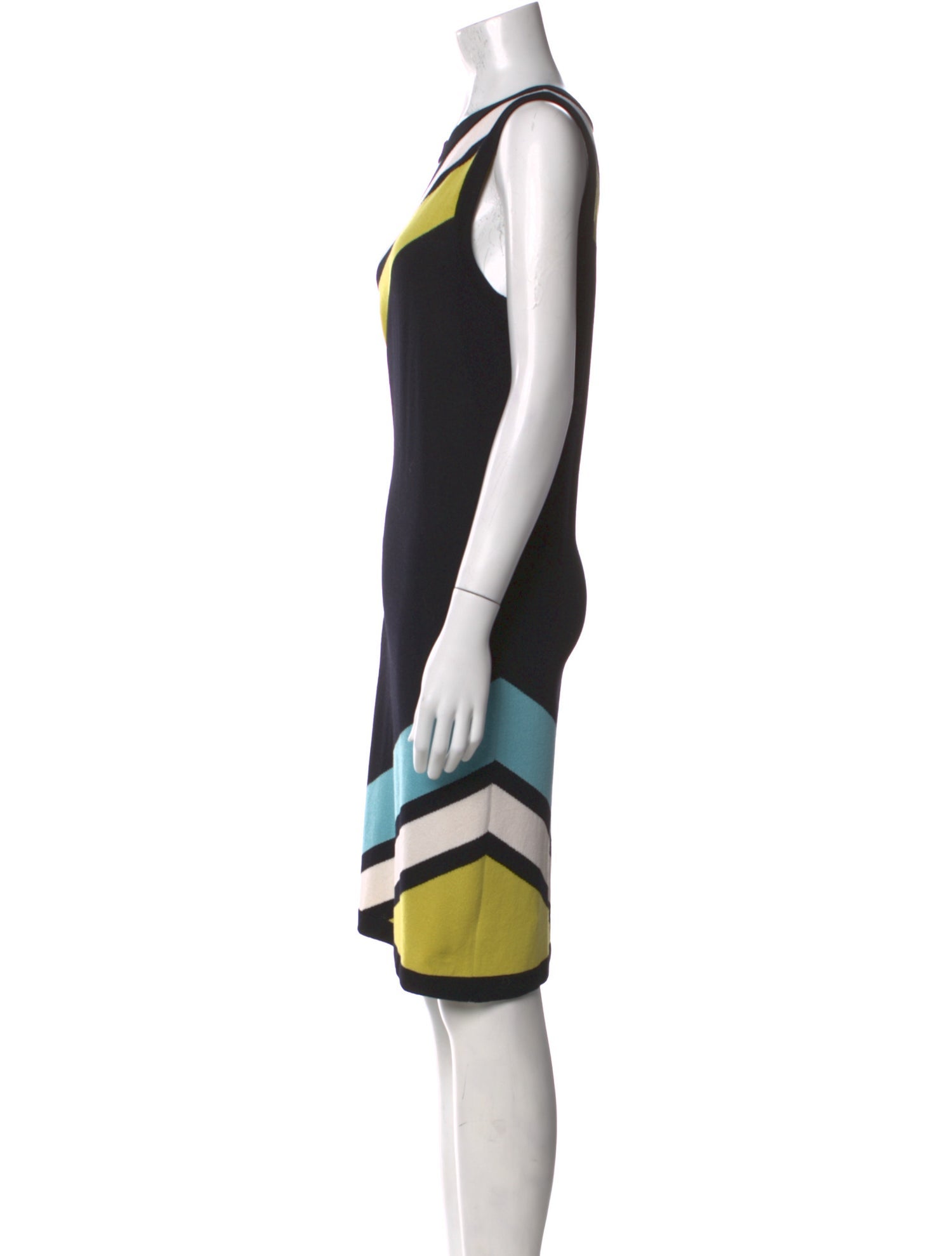 St. John Collection Striped Knee-Length Dress