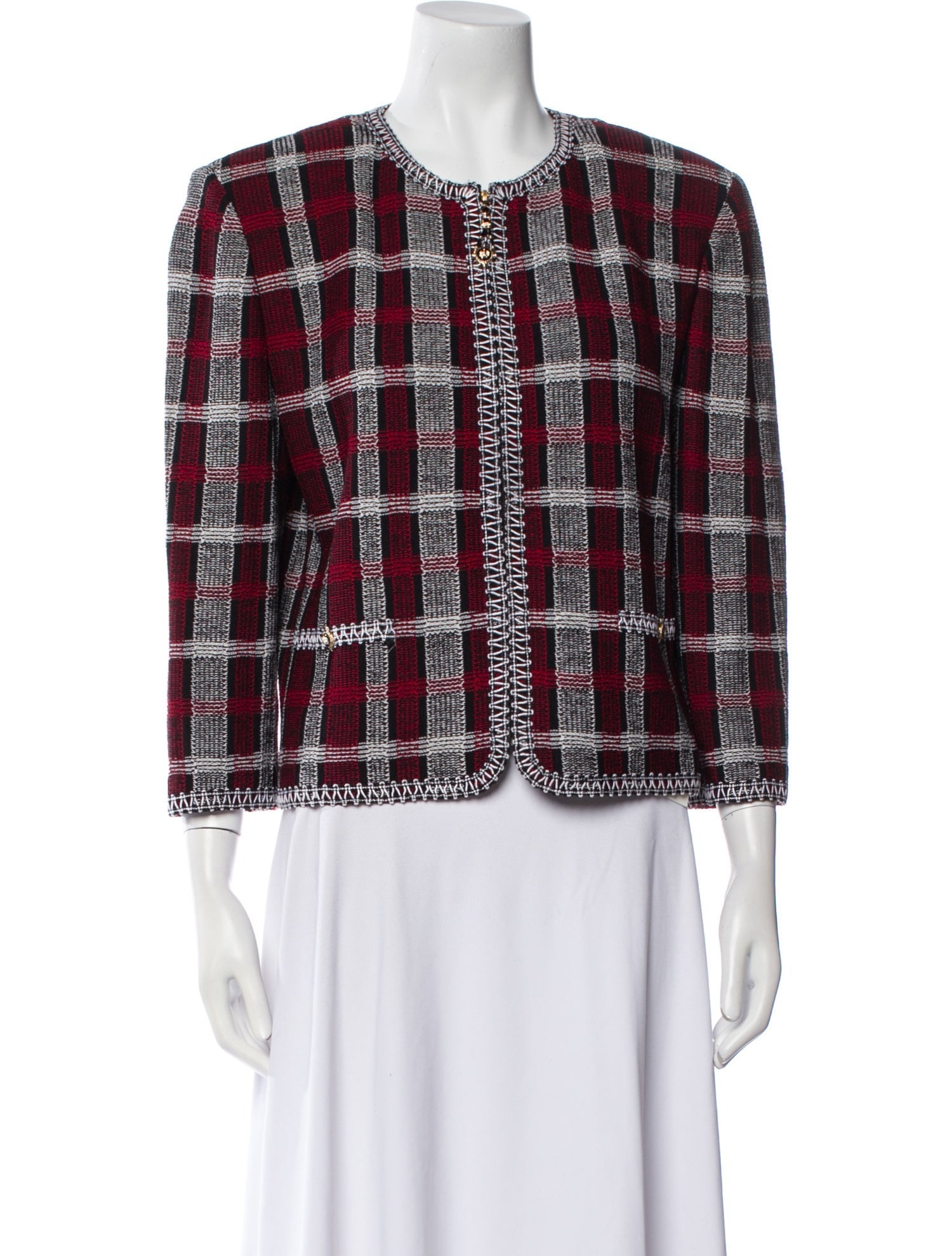 St. John Collection Plaid Print Jacket