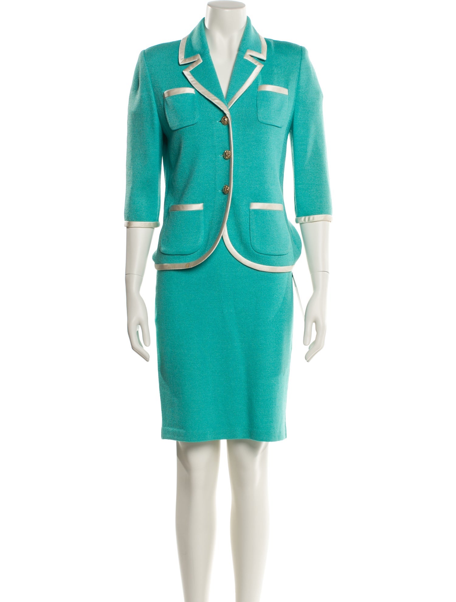St. John Collection Striped Skirt Suit