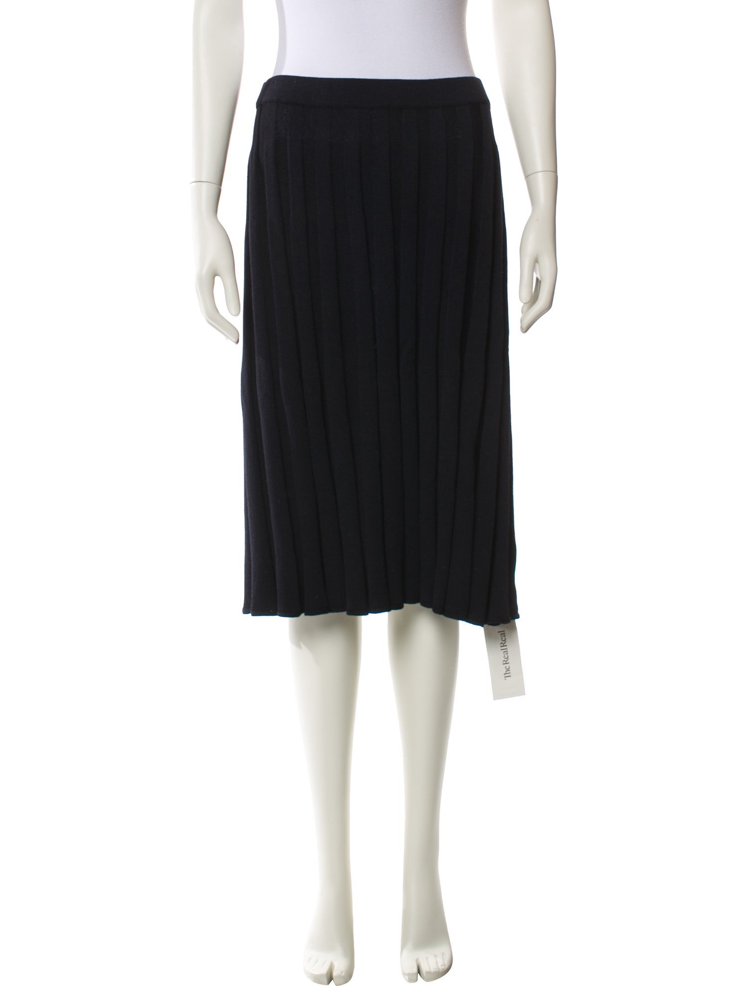 St. John Collection Pleated Accents Knee-Length Skirt