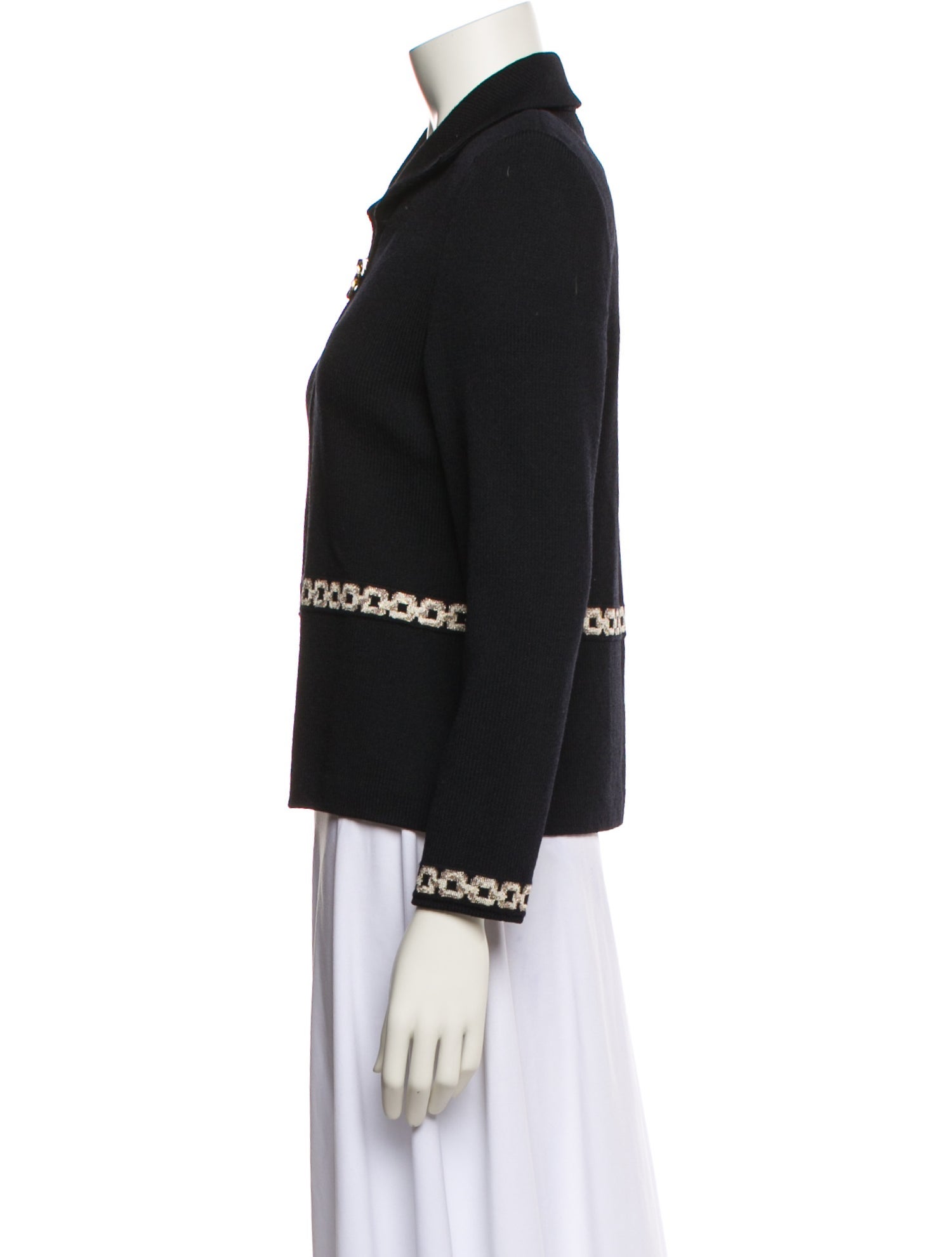 St. John Collection Merino Wool Colorblock Pattern Blazer