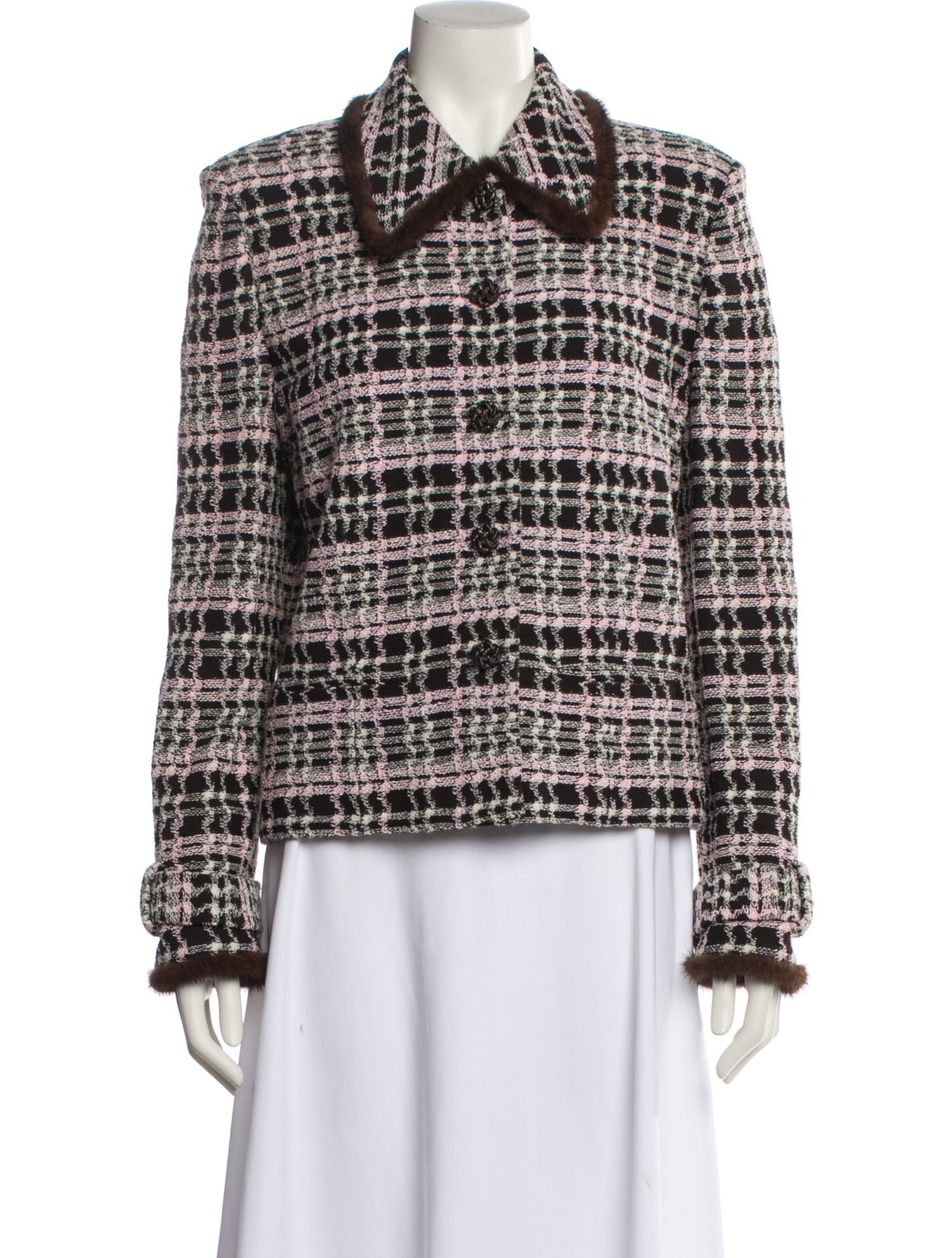St. John Collection Plaid Print Jacket