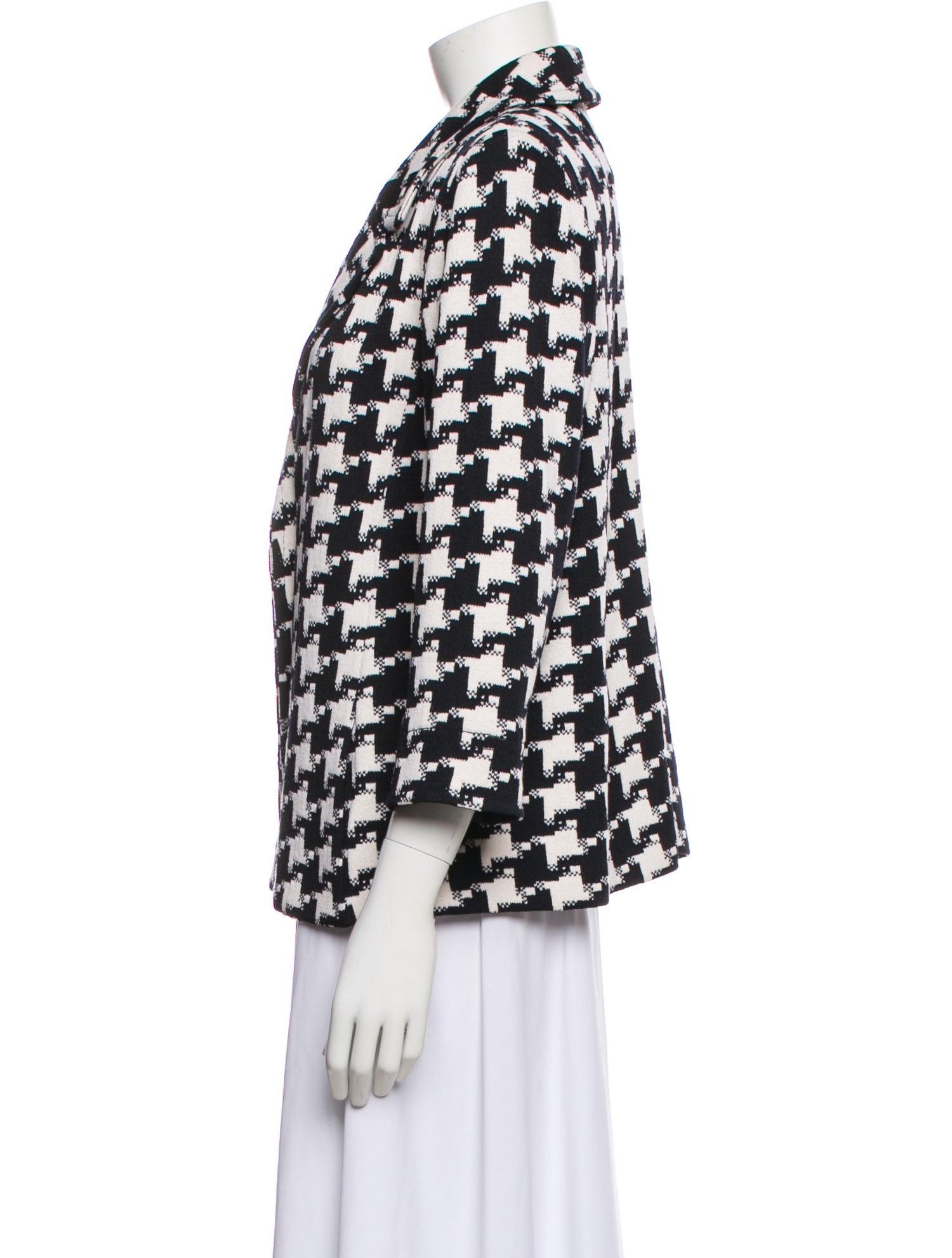 St. John Collection Wool Plaid Print Blazer