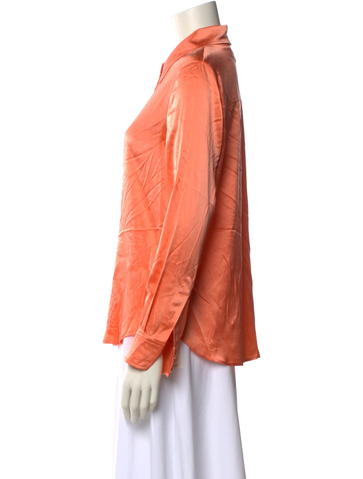 St. John Collection Silk Long Sleeve Button-Up Top w/ Tags