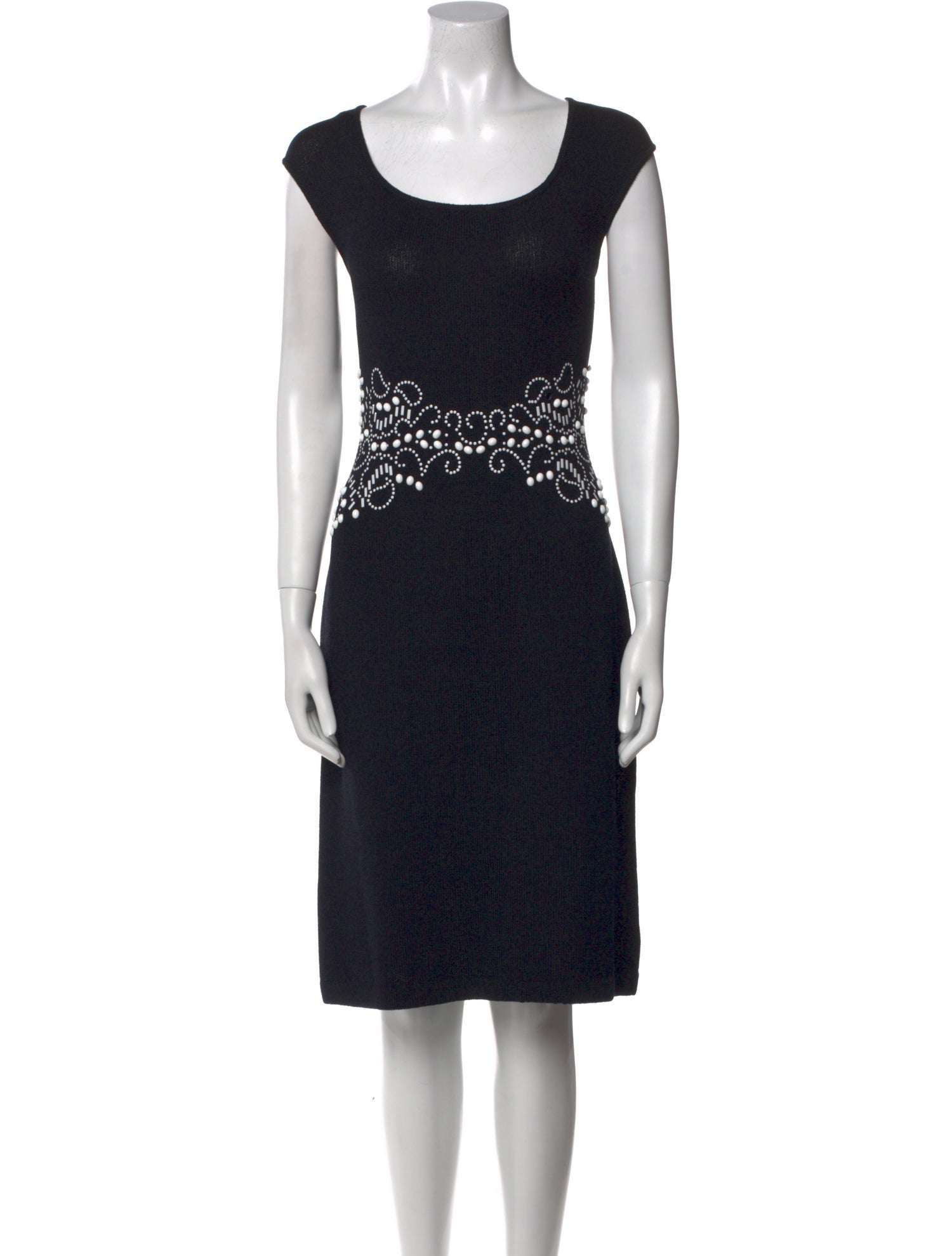 St. John Collection Scoop Neck Midi Length Dress