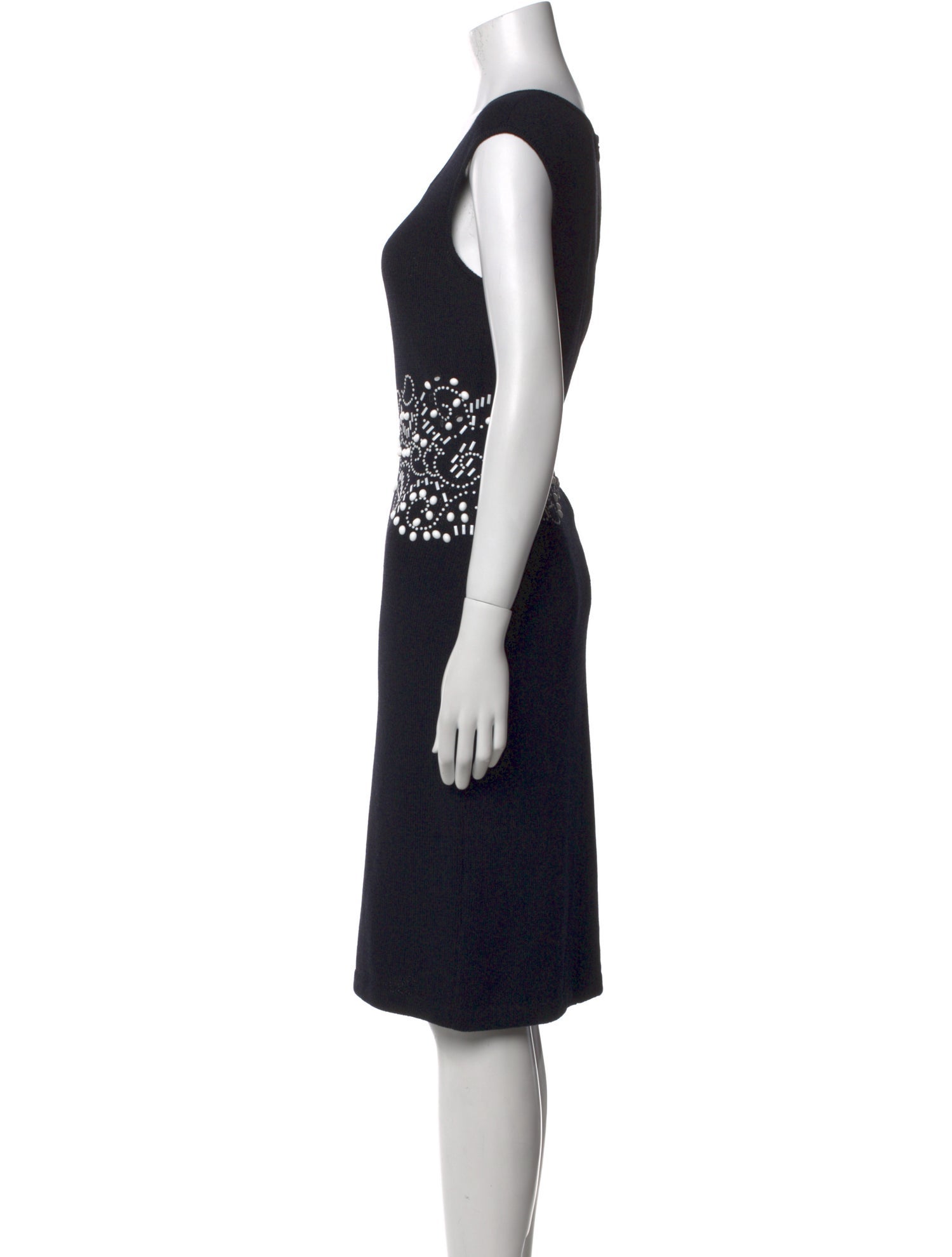 St. John Collection Scoop Neck Midi Length Dress