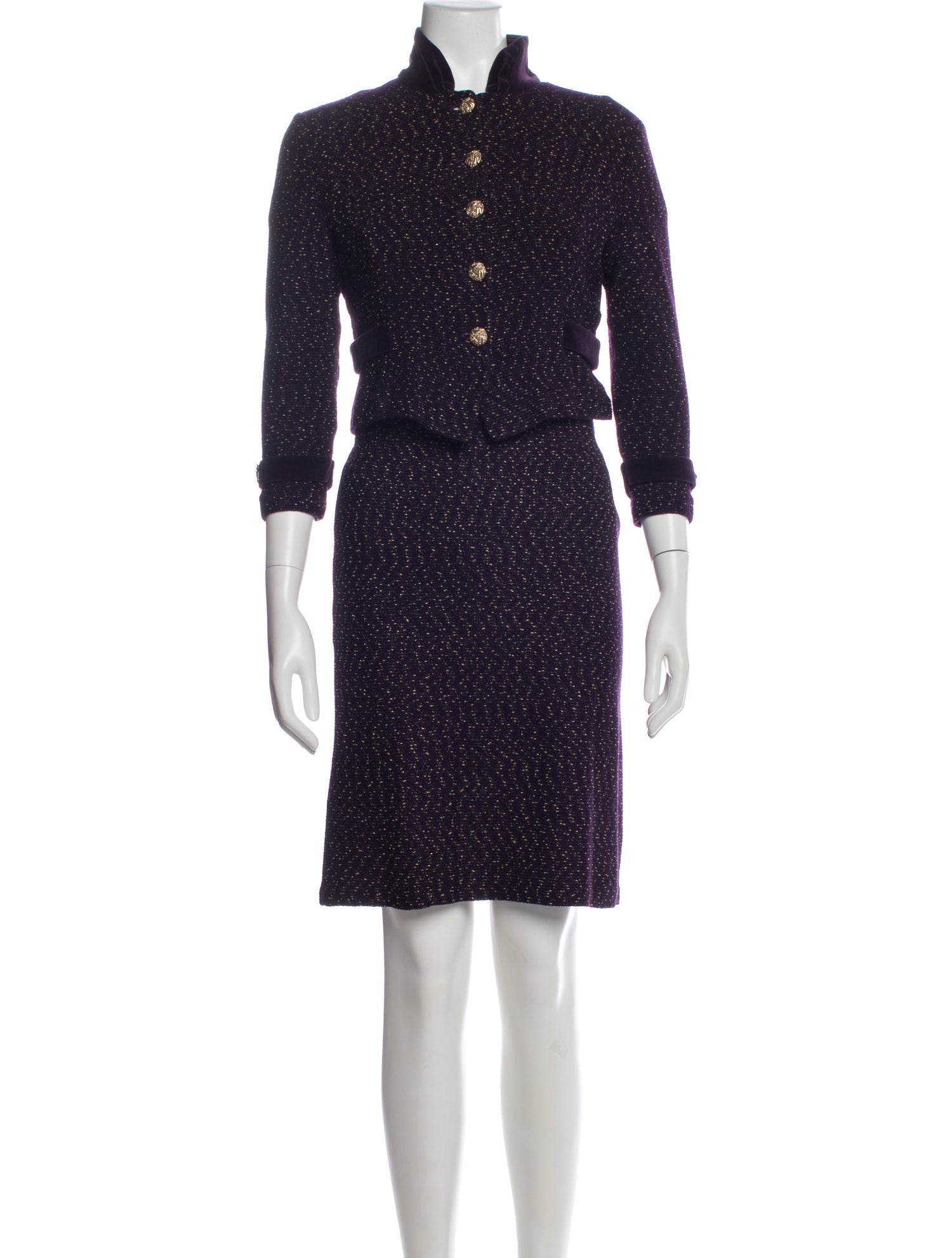 St. John Collection Tweed Pattern Skirt Suit