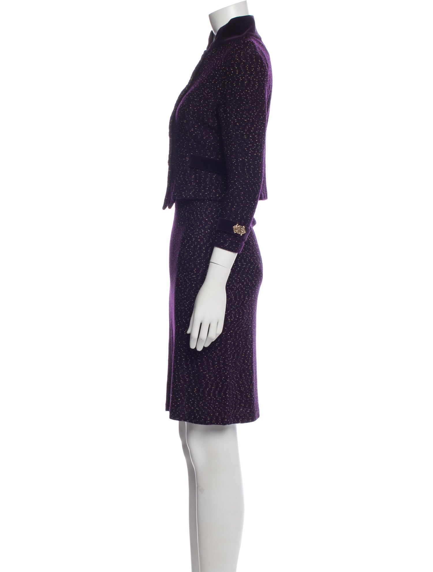St. John Collection Tweed Pattern Skirt Suit