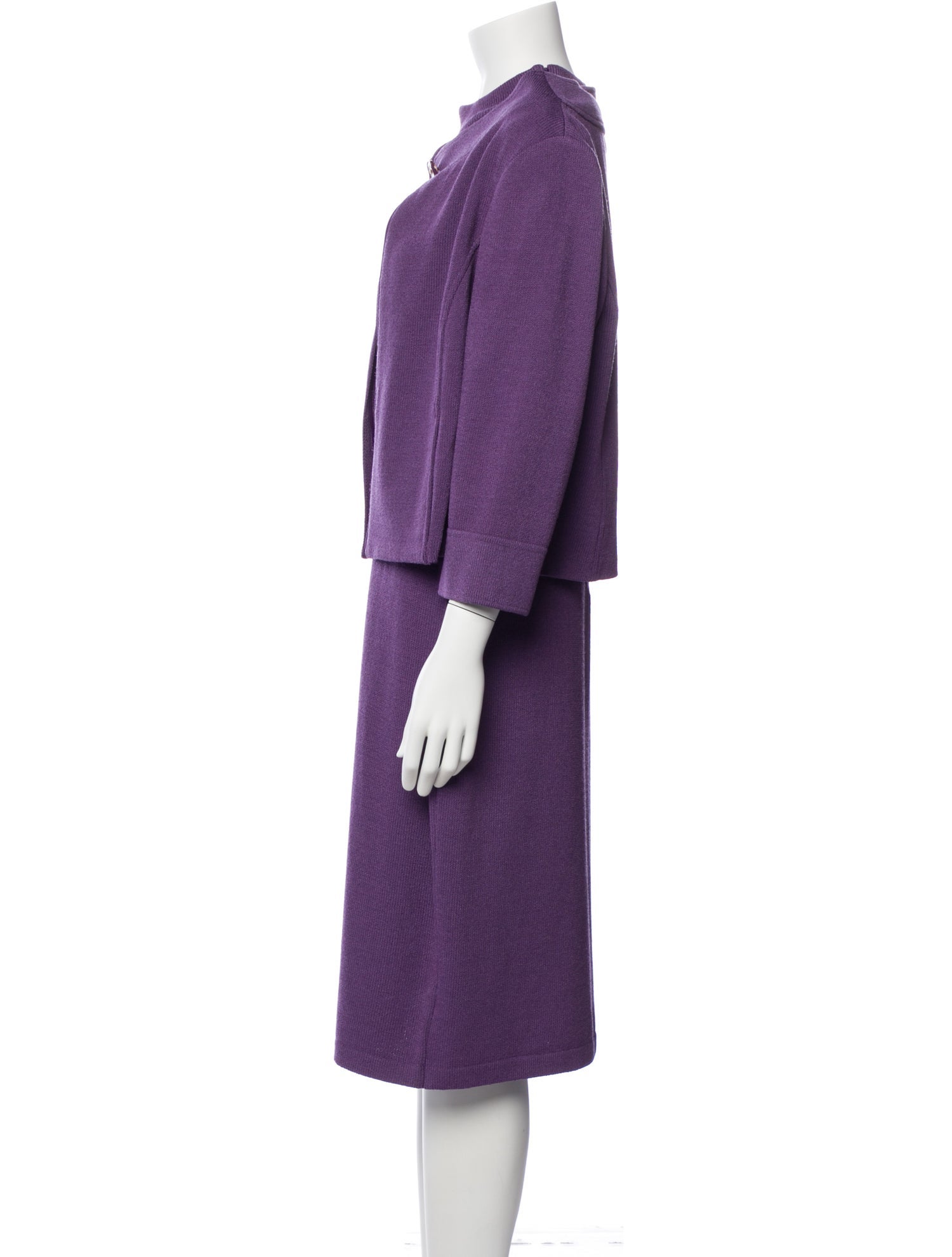 St. John Collection Wool Embroidered Accent Dress Set