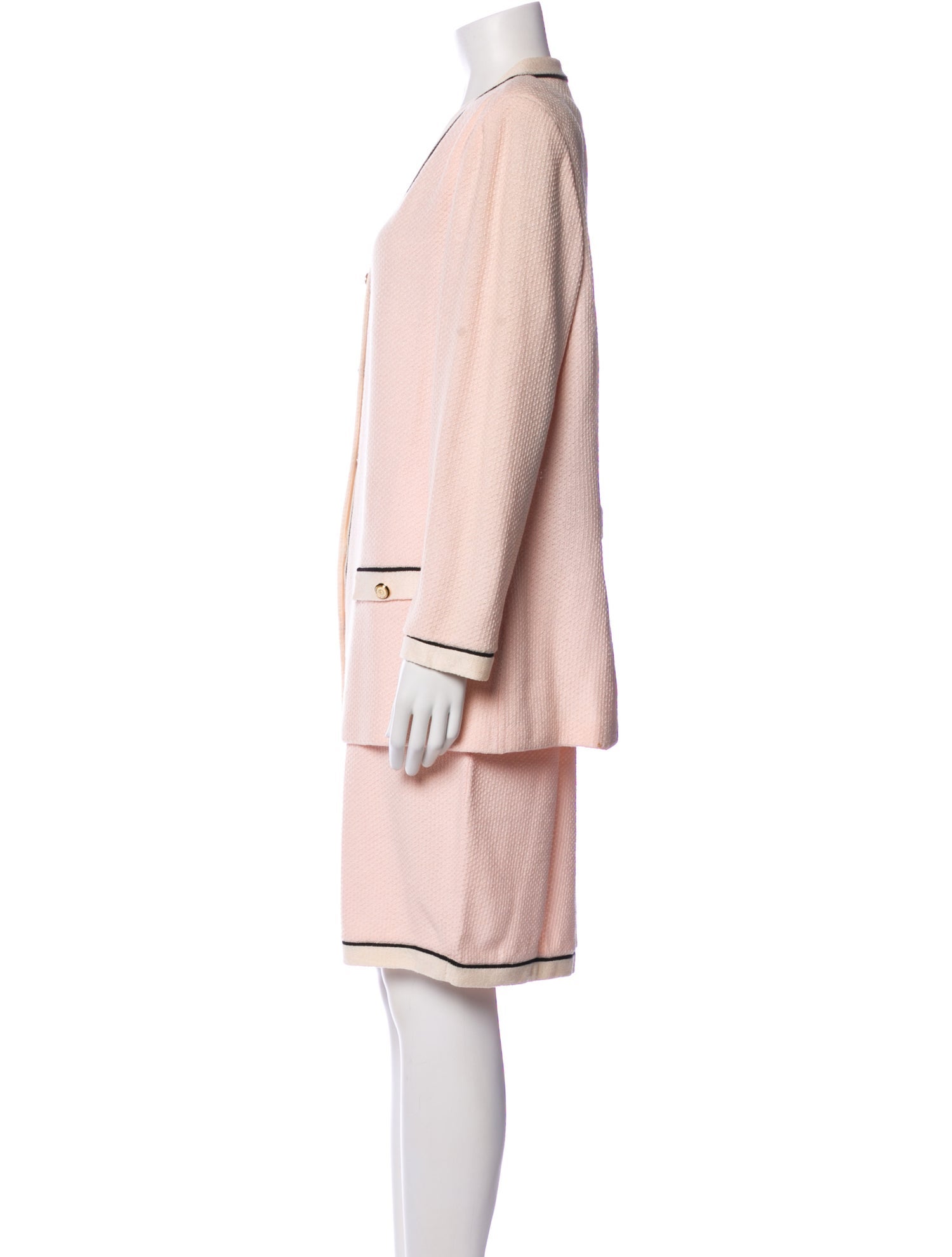 St. John Collection Wool Colorblock Pattern Skirt Set