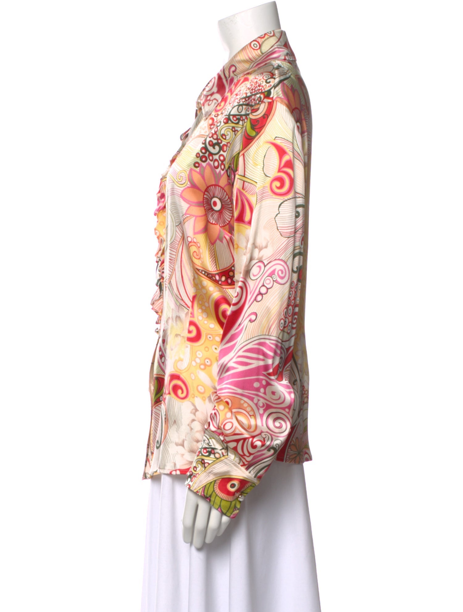 St. John Collection Silk Paisley Print Blouse