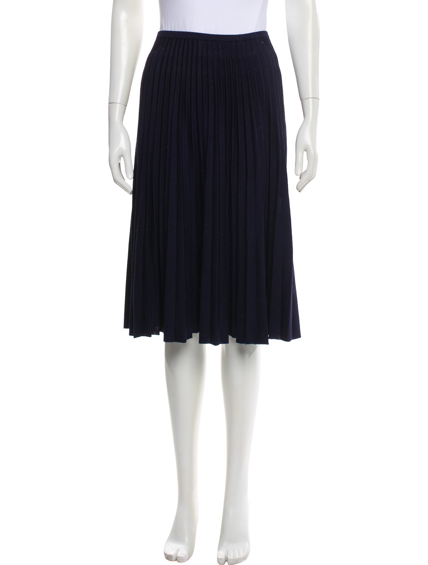 St. John Collection Pleated Accents Knee-Length Skirt