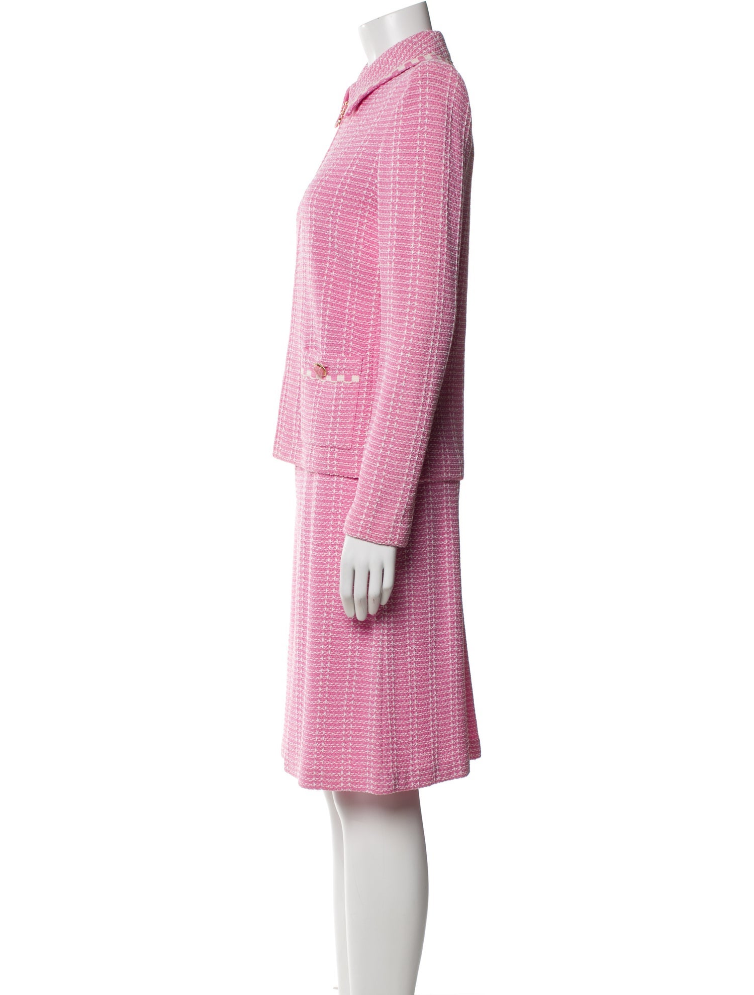 St. John Collection Printed Scalloped Accent Skirt Set