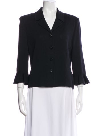 Pre-owned St John Wool Blazer In Black