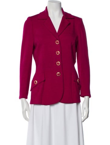 Pre-owned St John Wool Blazer In Red