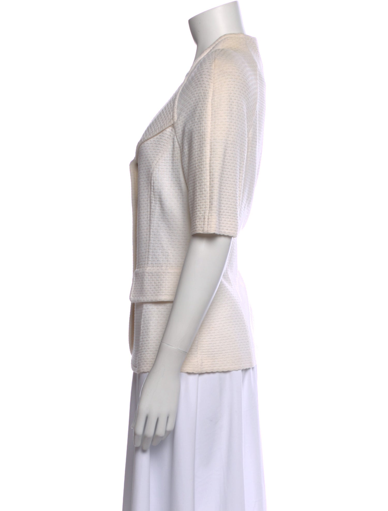 St. John Collection Short Sleeve Button-Up Top - Neutrals Tops