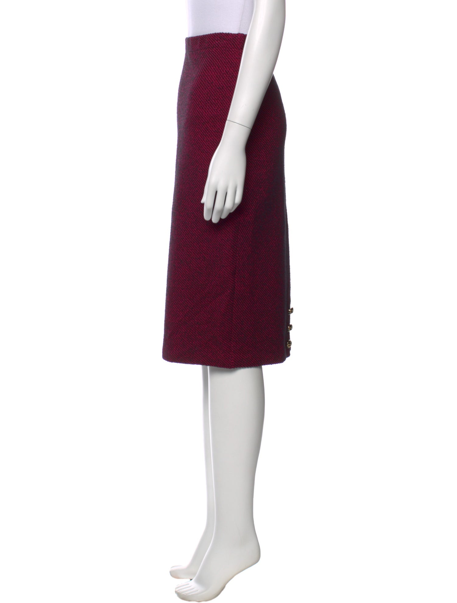 St. John Collection Wool Midi Length Skirt
