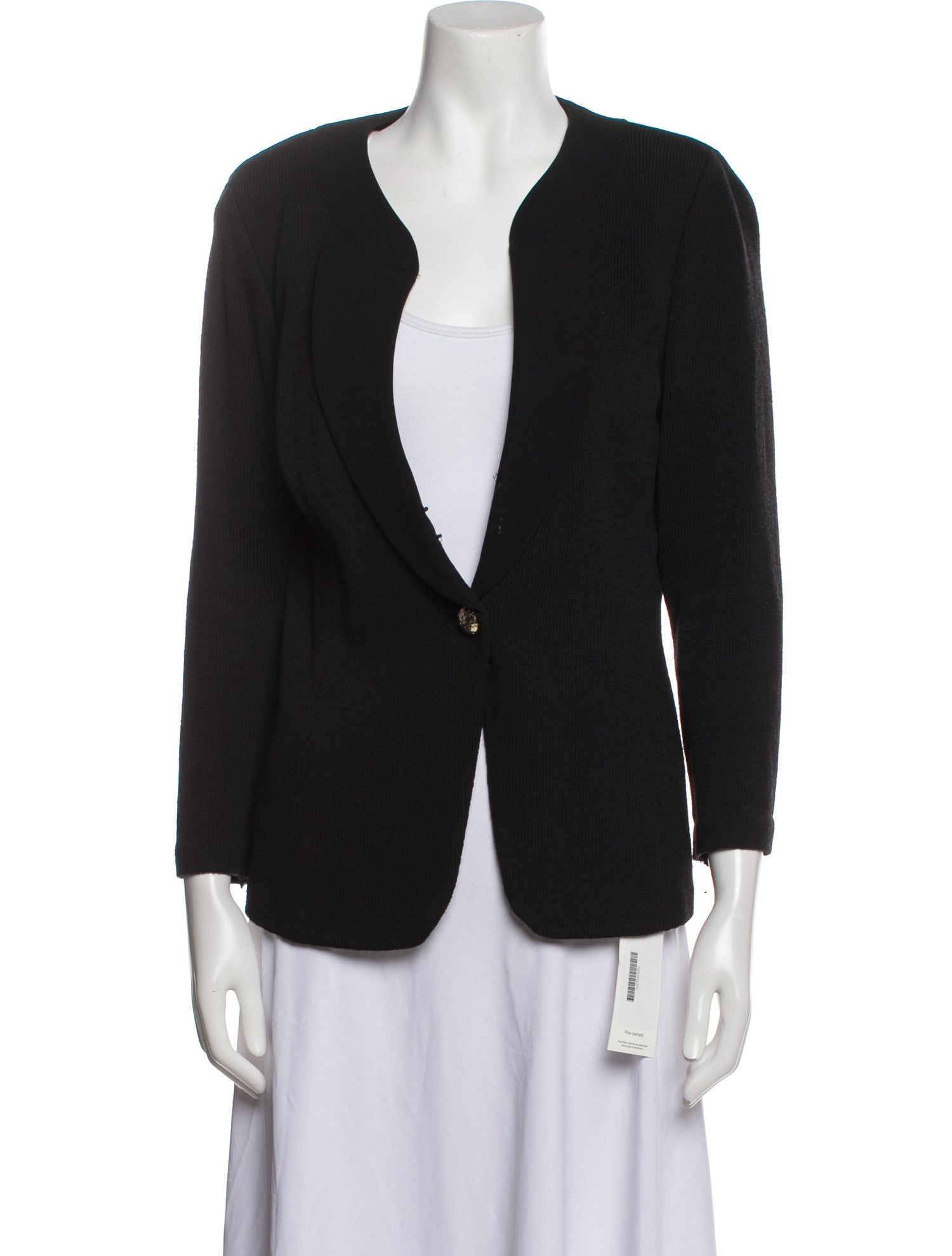 St. John Caviar Wool V-Neck Sweater