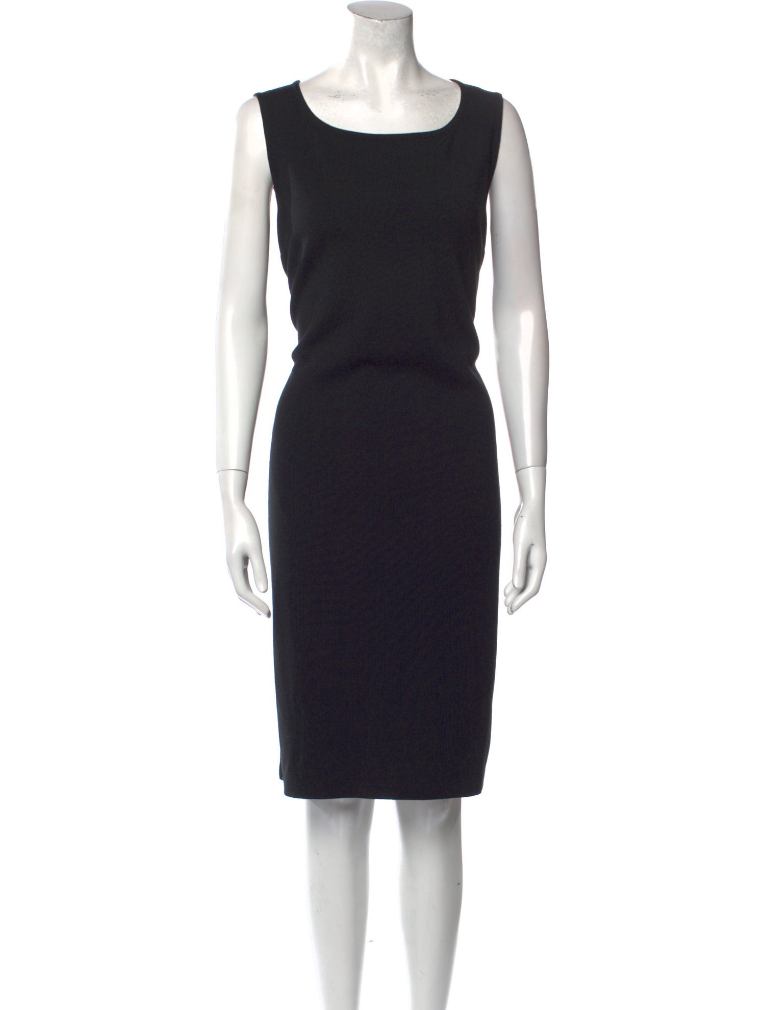 St. John Caviar Wool Knee-Length Dress