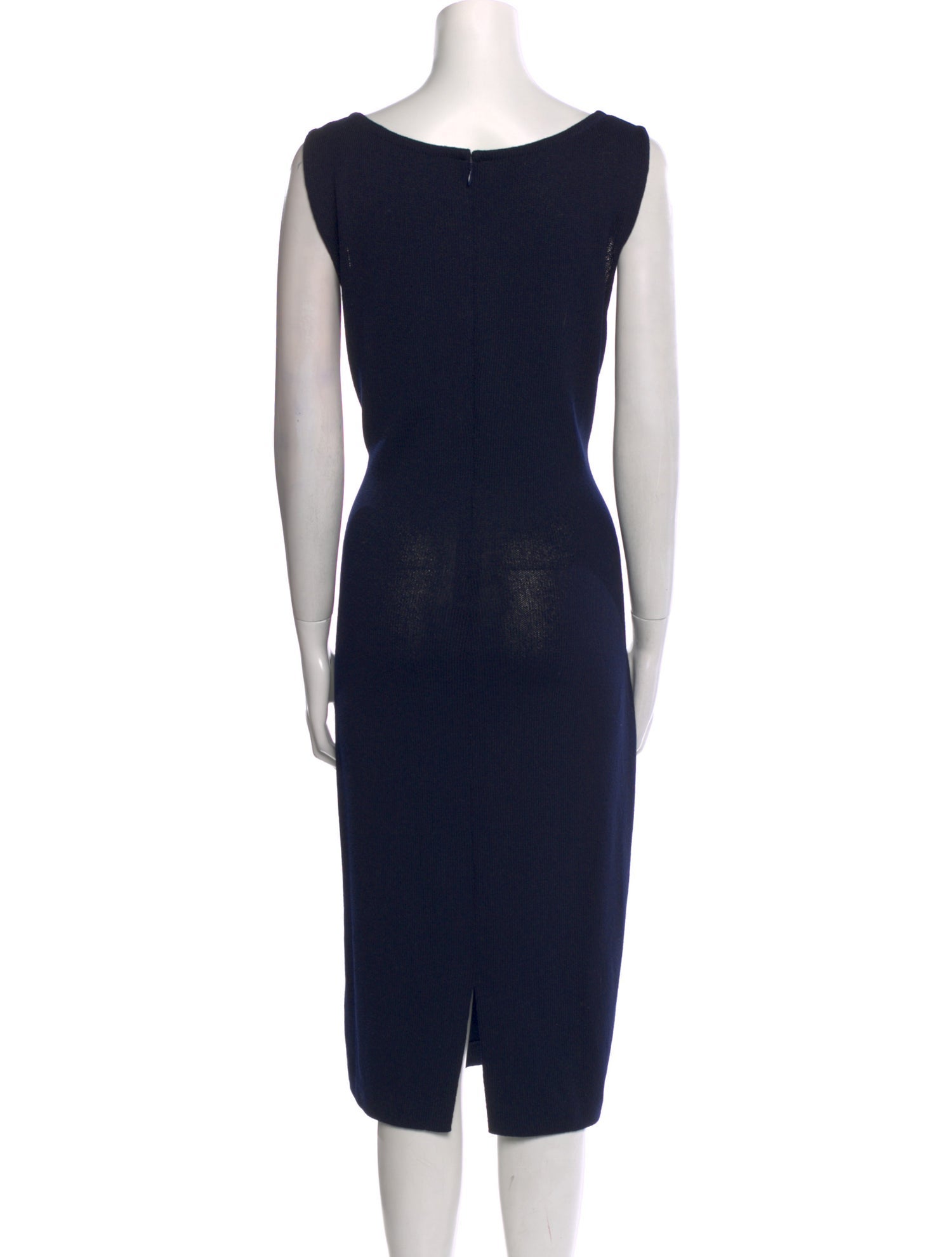 St. John Caviar Wool Midi Length Dress