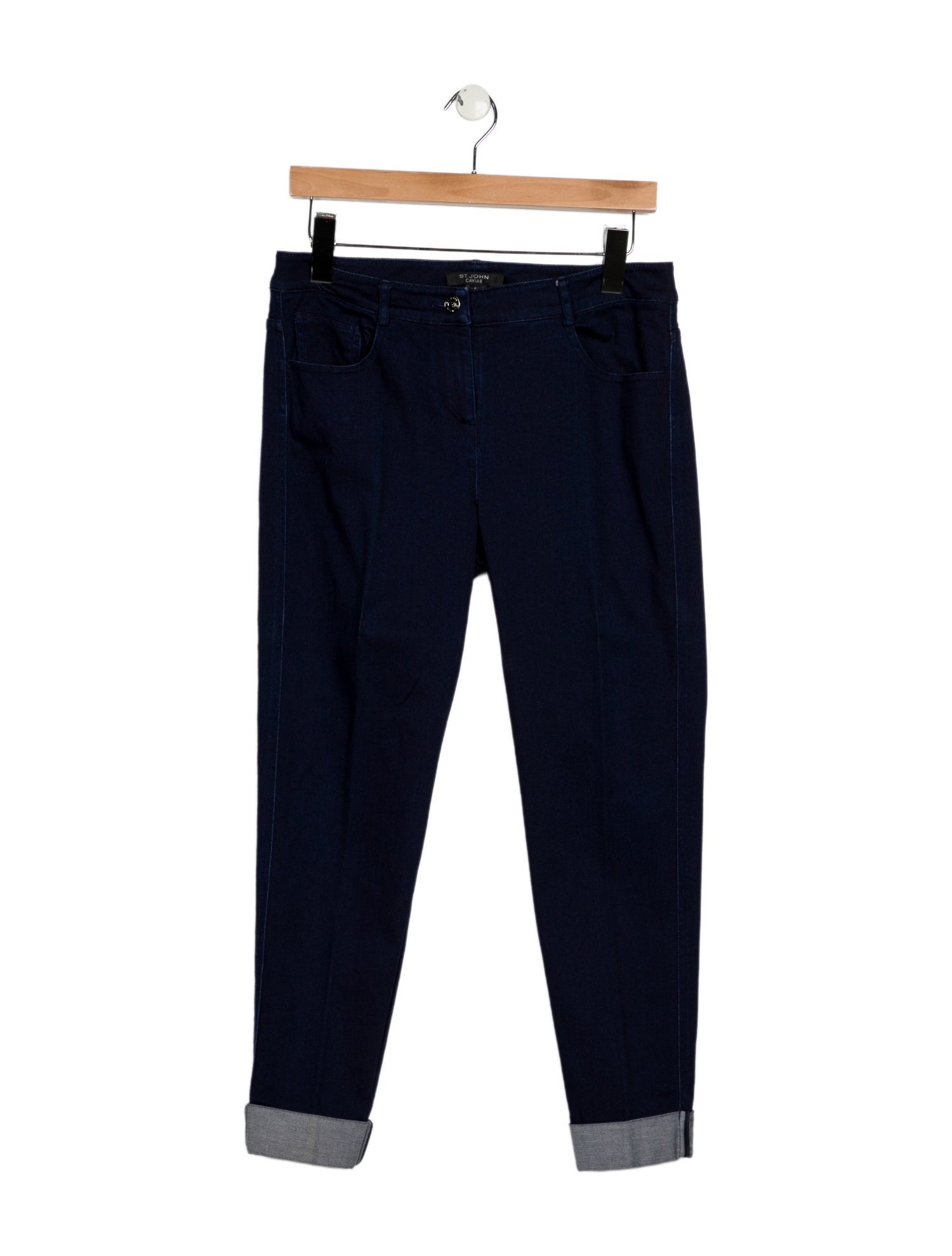St. John Caviar Mid-Rise Skinny Leg Jeans